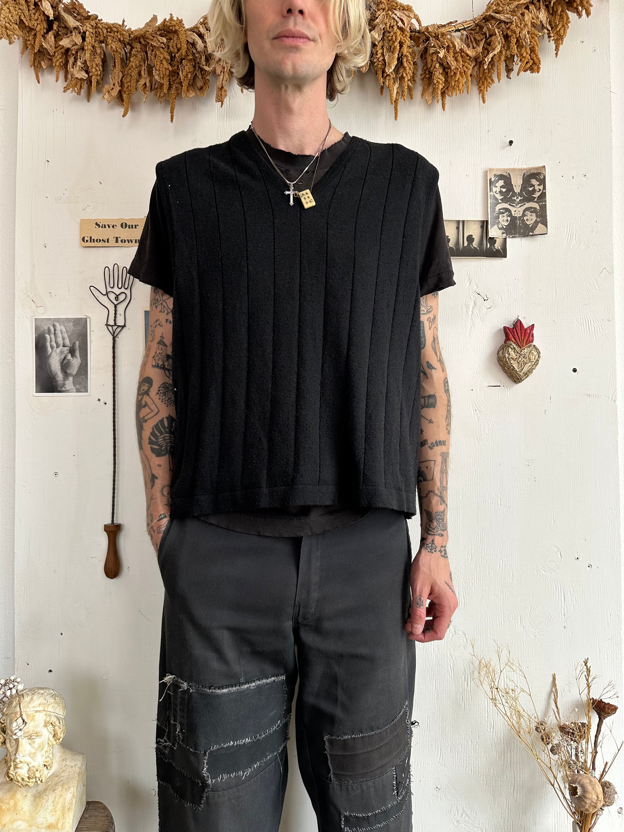 1990s Sweater Tank V-Neck