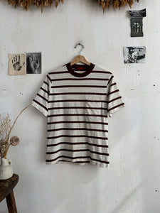 1980s Brown Striped Pocket Tee (M)