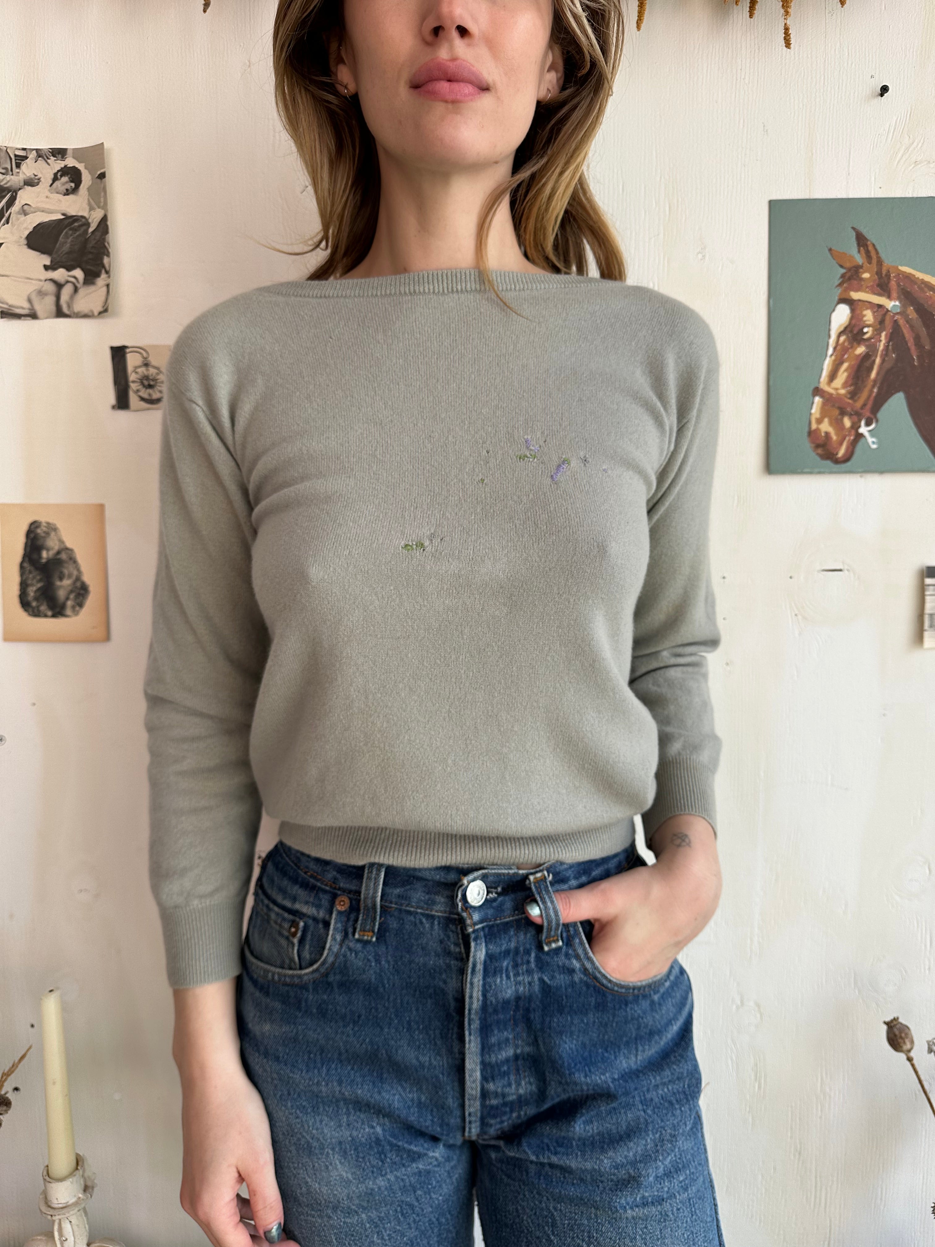 1990s Made In Italy Hand Repaired Calvin Klein Cashmere Sweater (S)