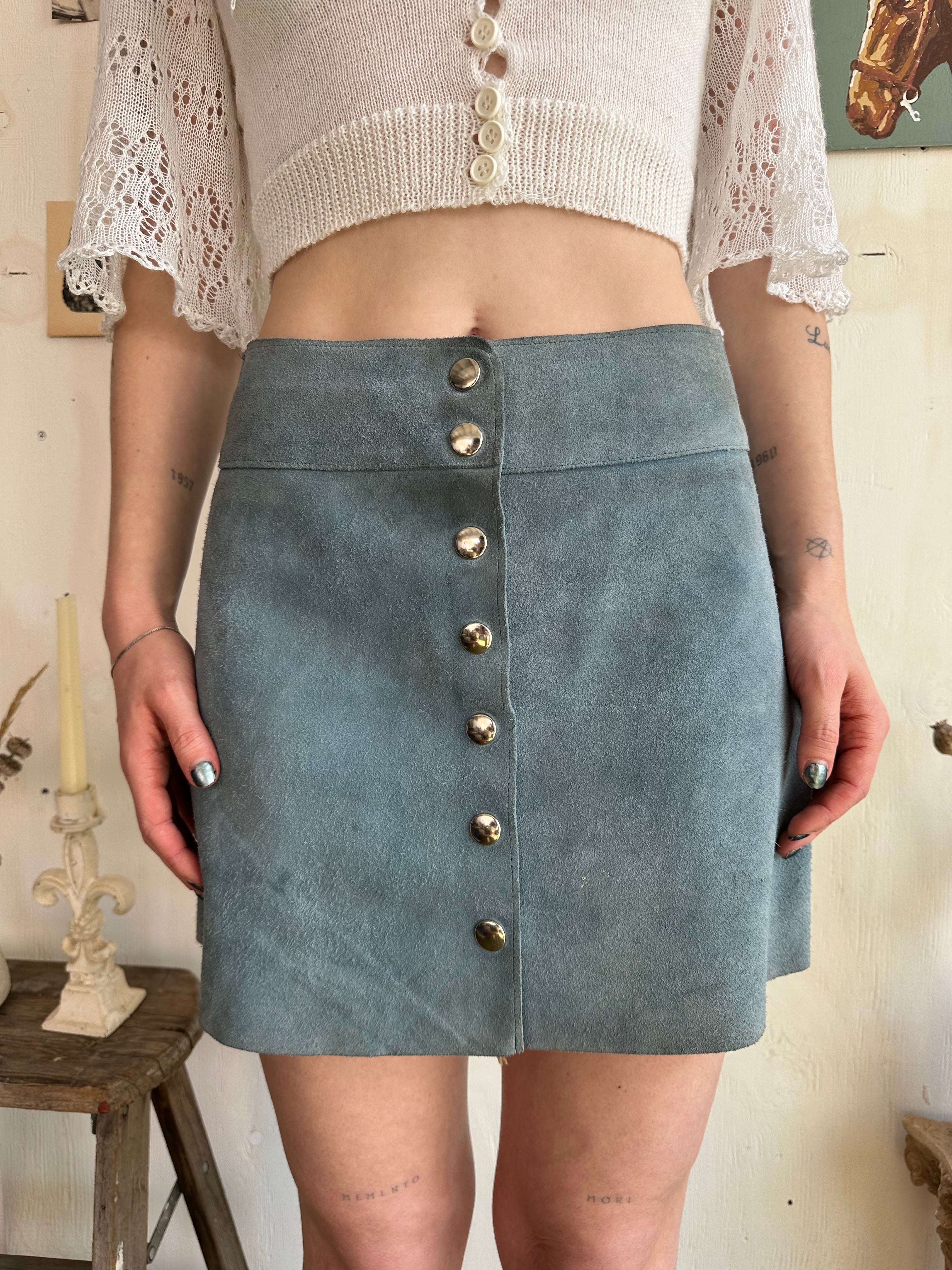 1970s Buttery Suede Mini Skirt (S)