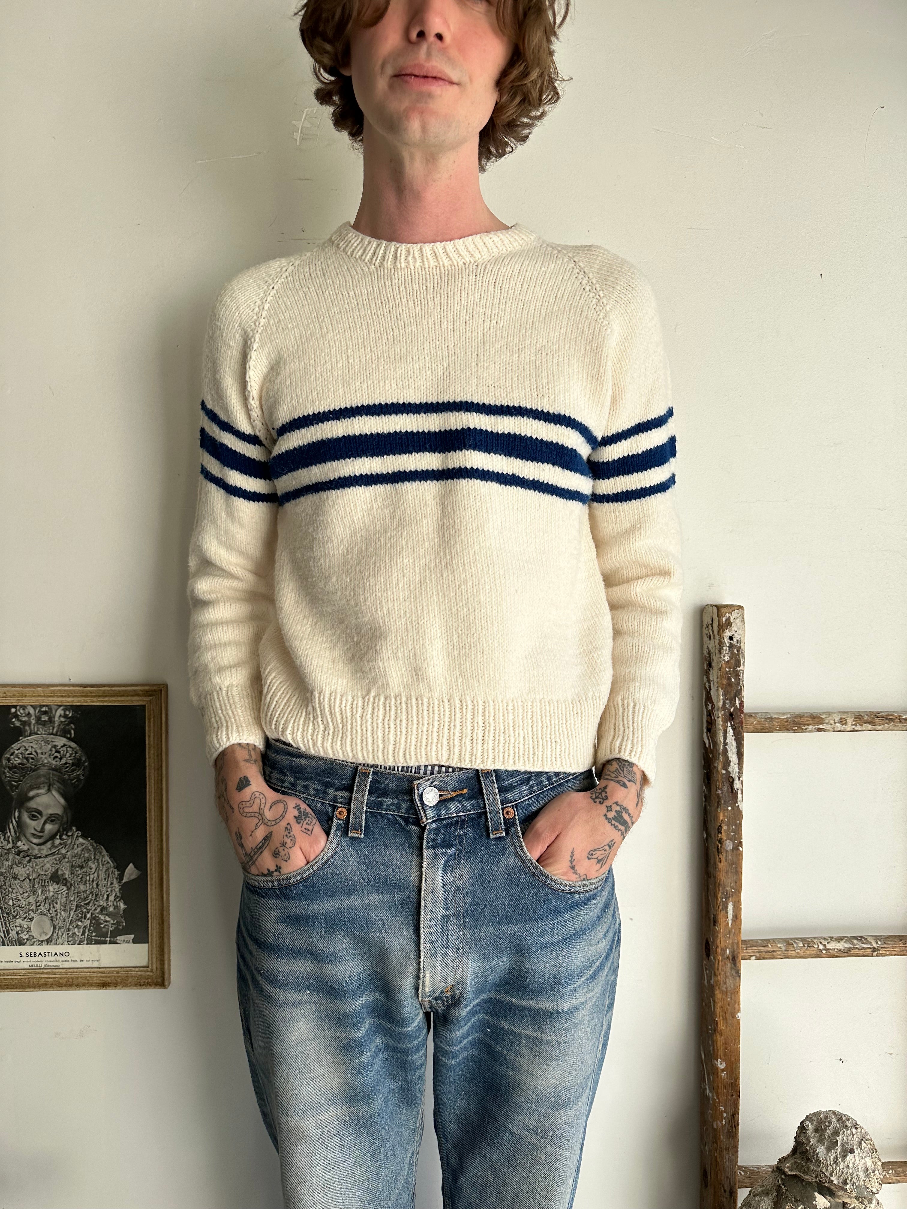 1970s Striped Heavy Knit (M)