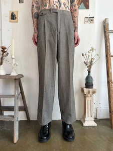 1980s Houndstooth Baggy Pleated Trousers (31/34)