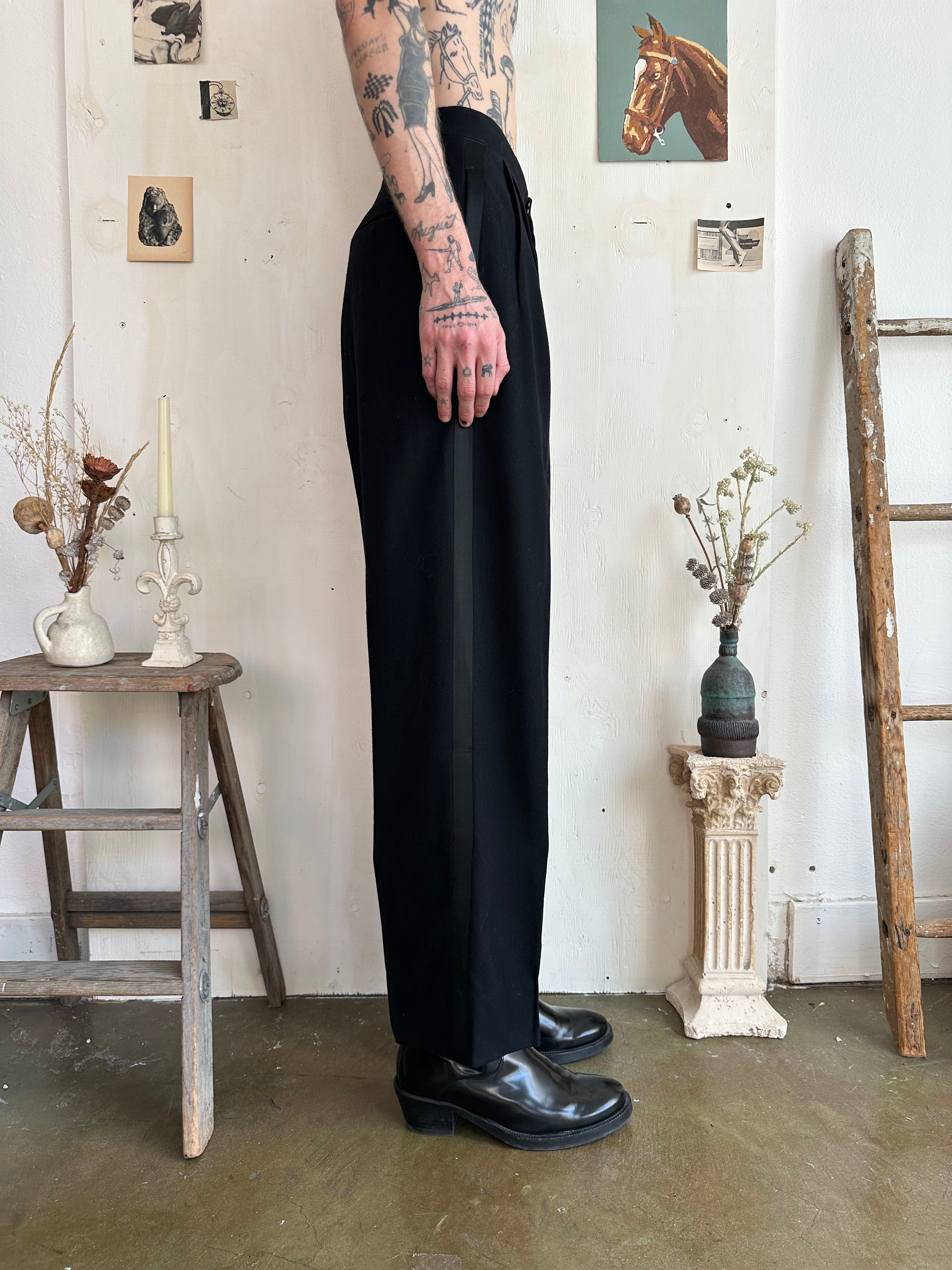 1960s Baggy Tuxedo Trousers (32/30)