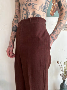 1940s Thick Red Baggy Trousers (31/33)