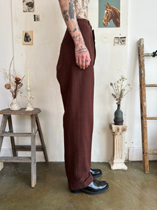 1940s Thick Red Baggy Trousers (31/33)