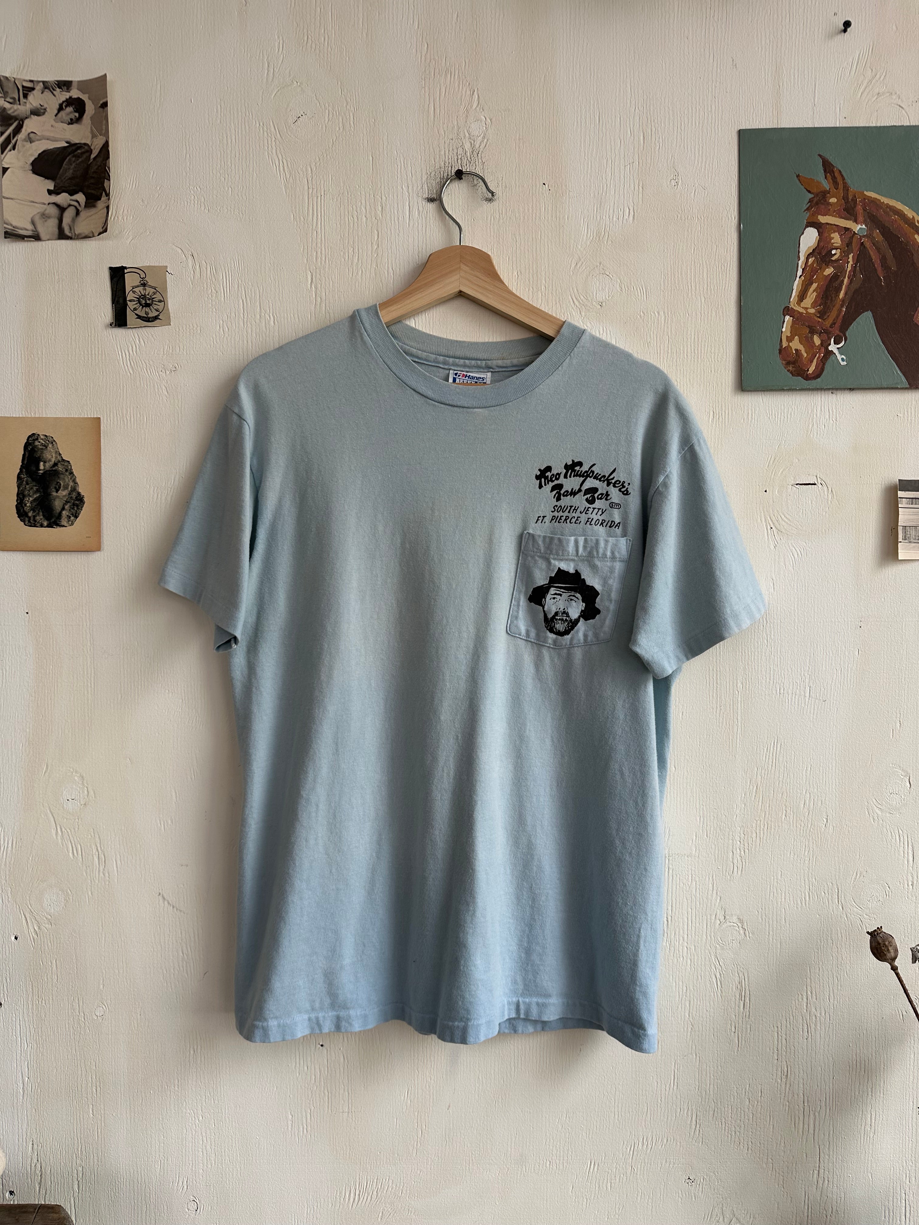 1980s Sunfaded Raw Bar T-Shirt (L)