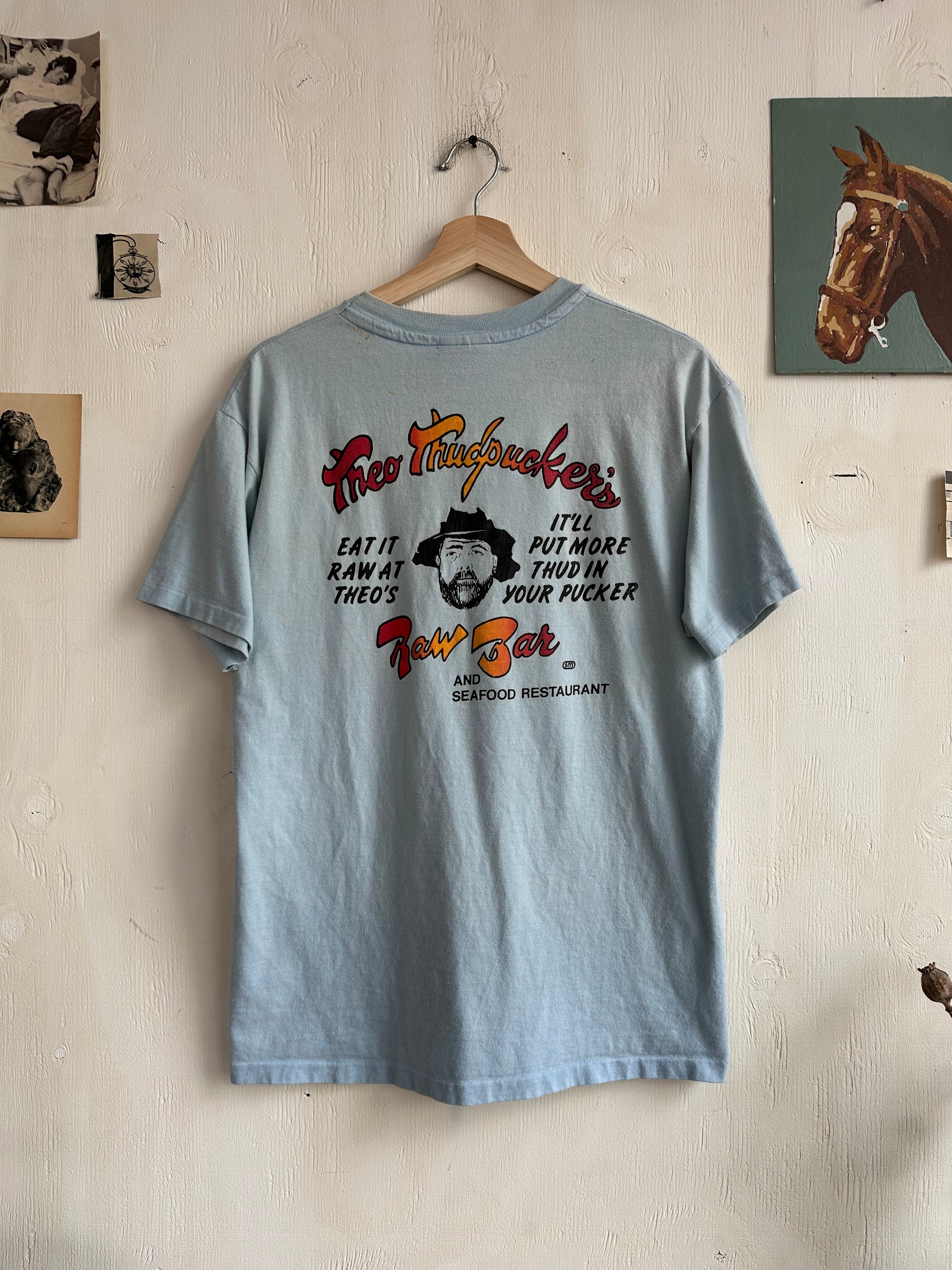 1980s Sunfaded Raw Bar T-Shirt (L)