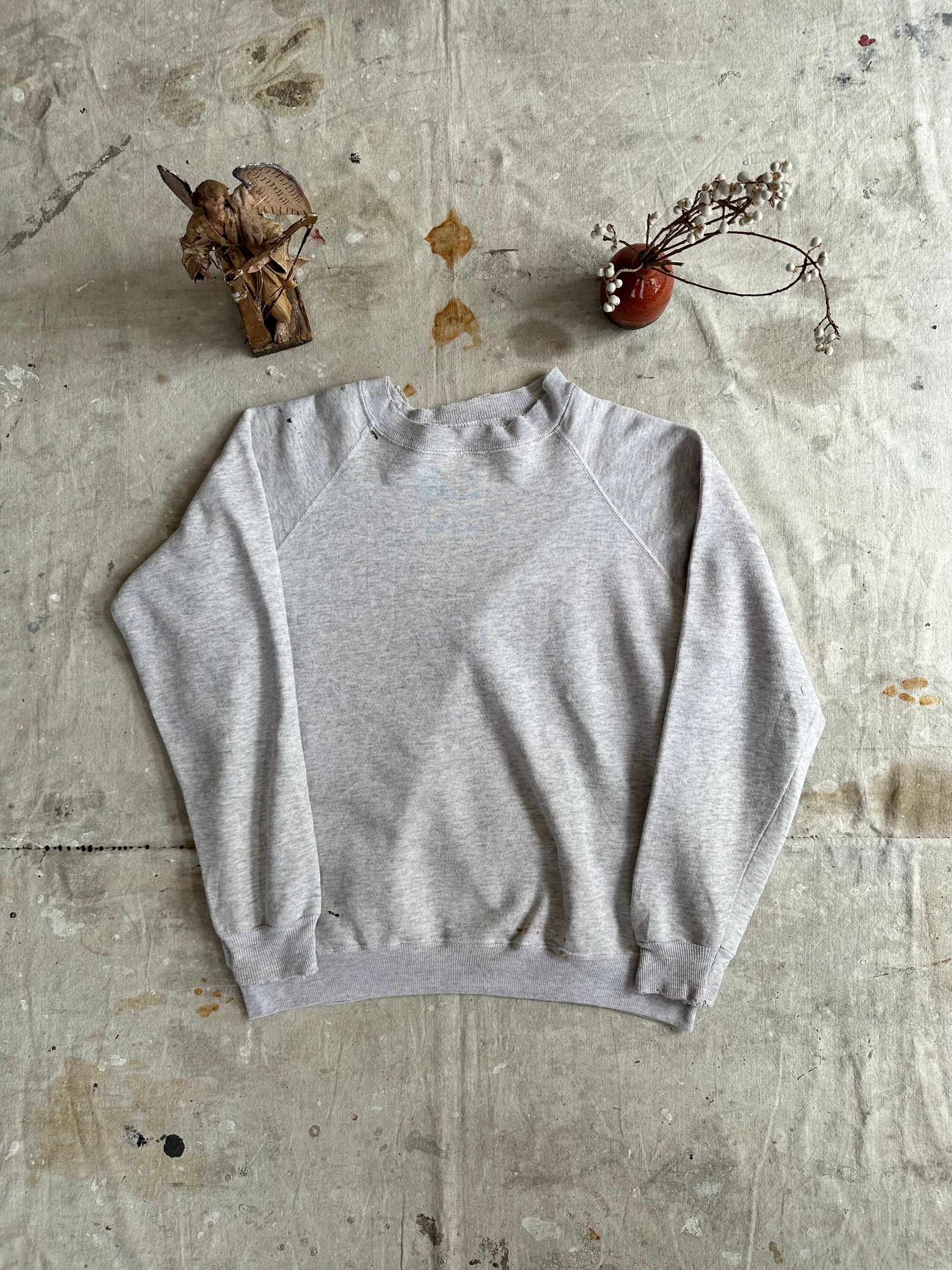 1980s Well Worn Heather Grey Sweatshirt