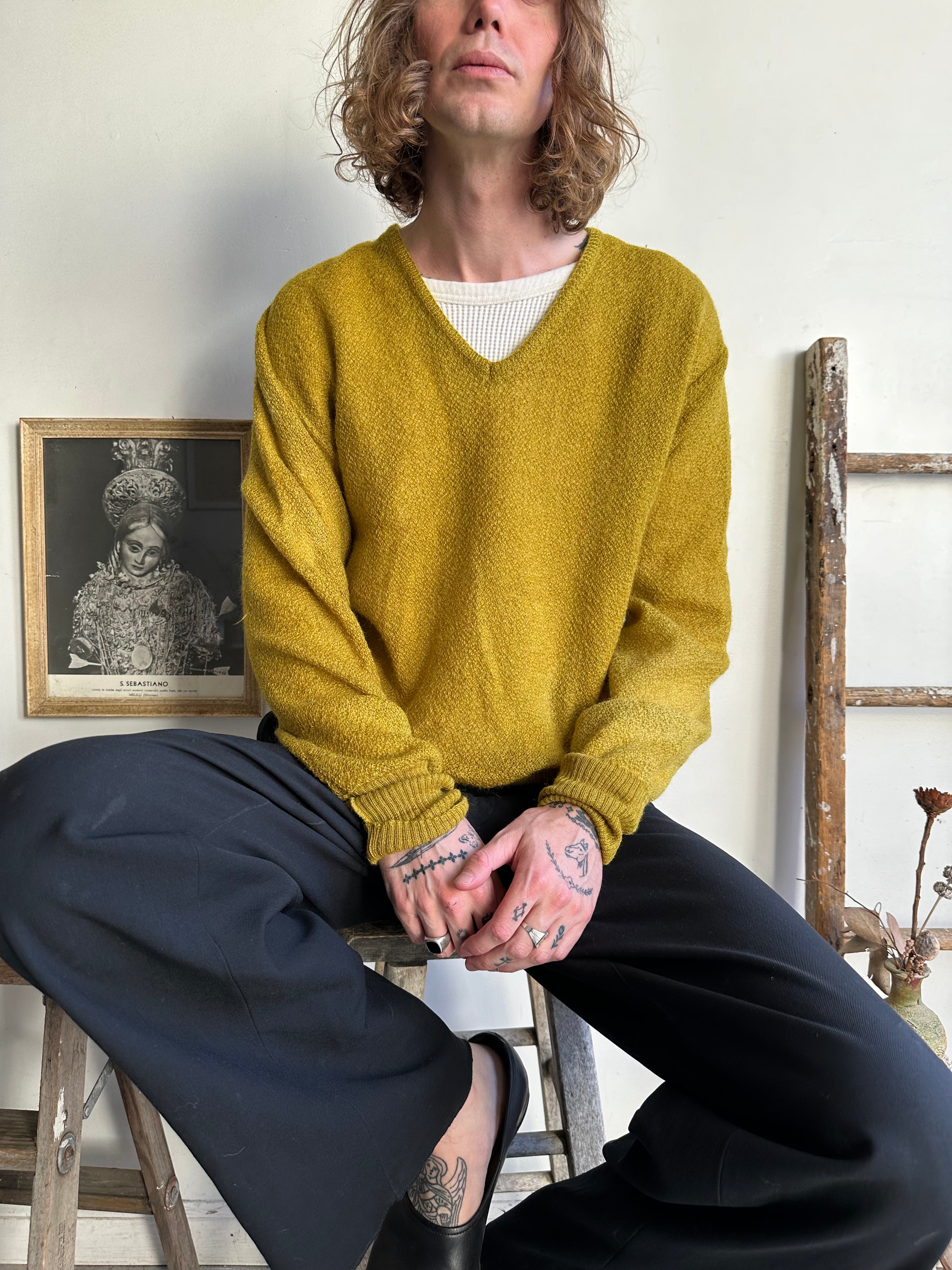 1960s Mustard Mohair Knit (XL)