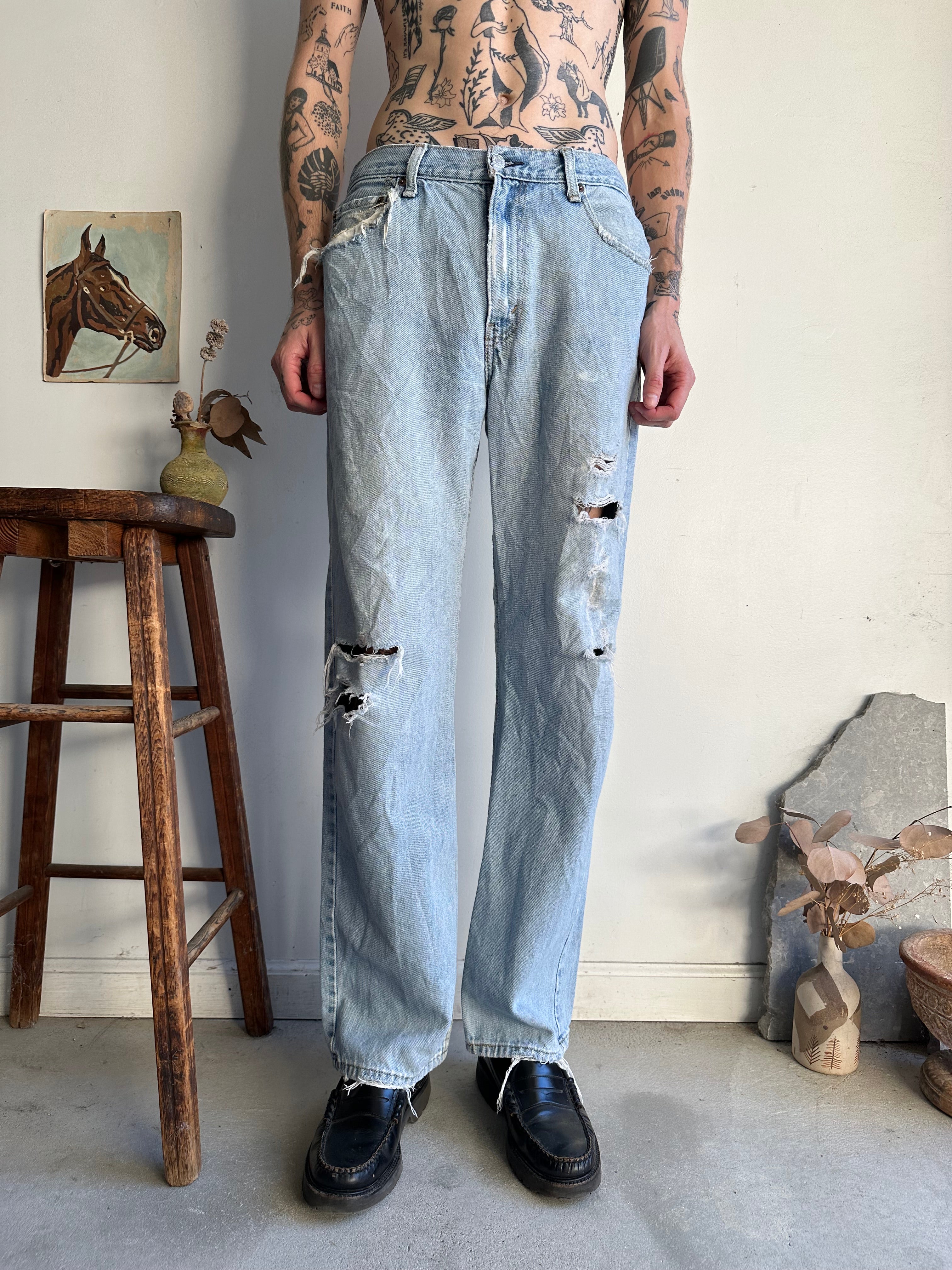 1990s Thrashed Levi's 505s (33 x 32)