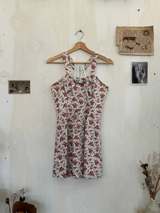 1990s Bow Front Floral Mini Dress (S/M)