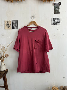 1990s Thrashed Red Pocket Tee (Boxy L/XL)