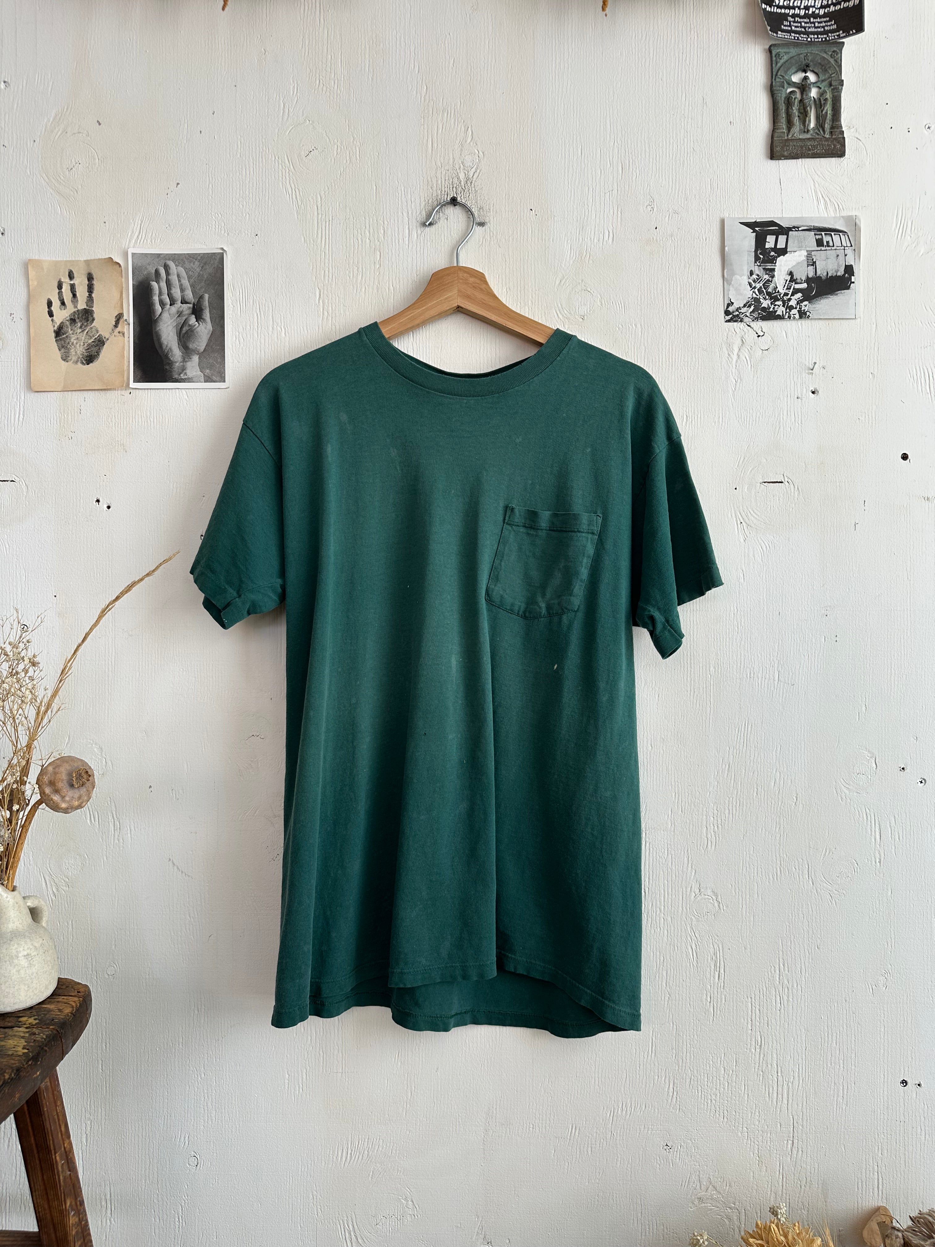 1990s Well-Worn Green Pocket Tee (L)