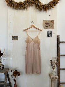 1970s Champagne Colored Slip Dress (M)