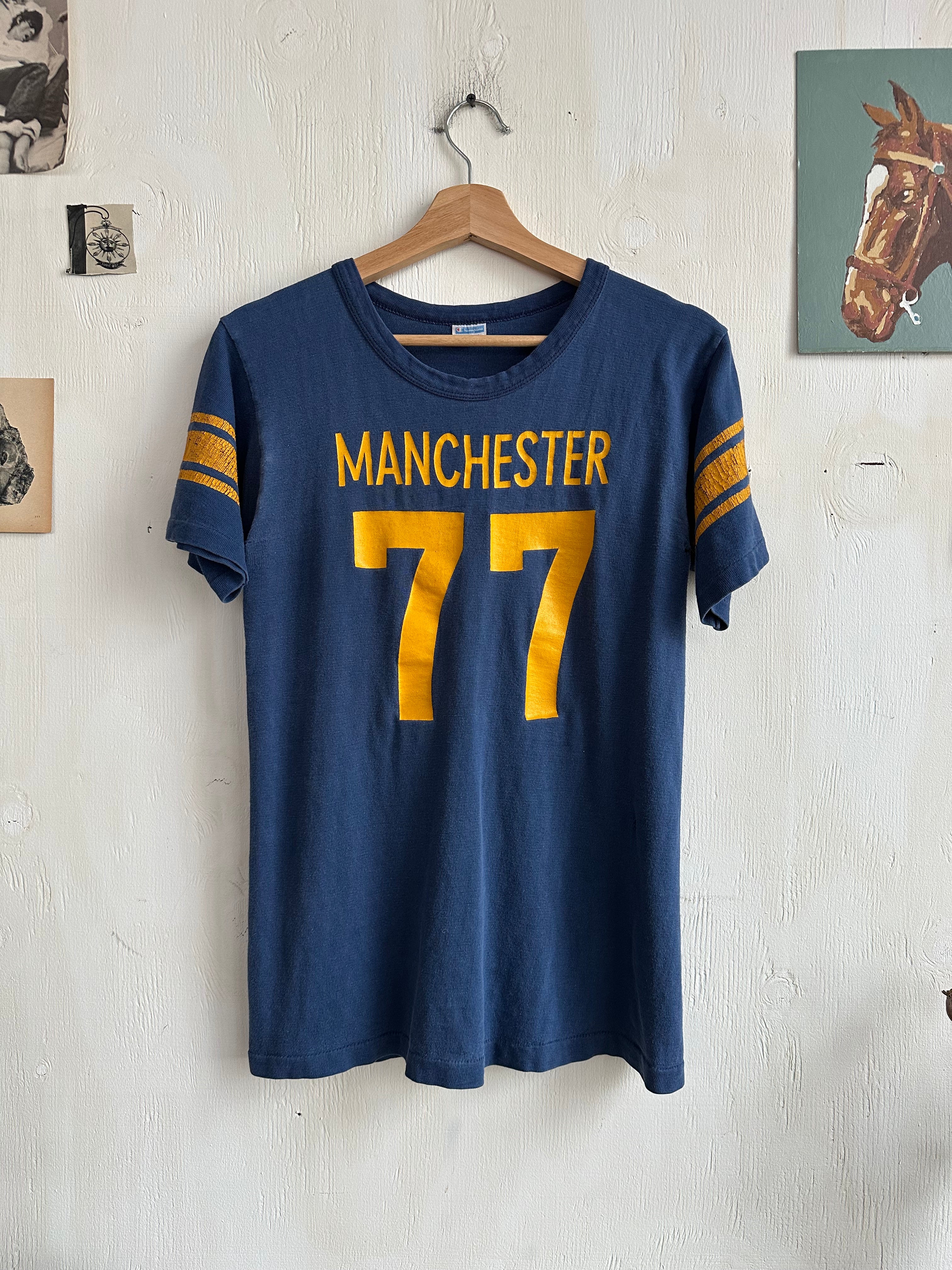 1970s Champion Blue Bar Jersey Tee #77 (S/M)