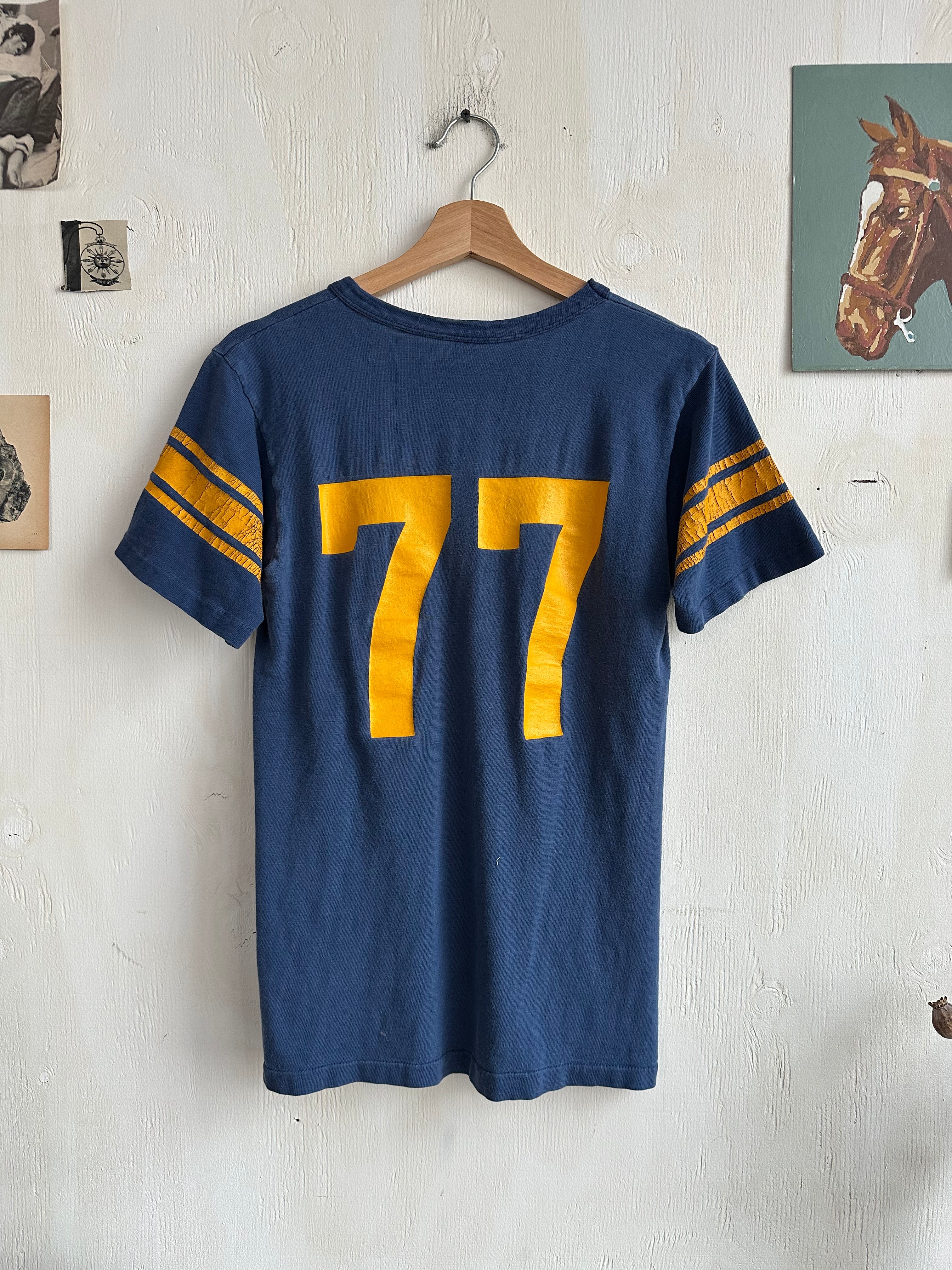 1970s Champion Blue Bar Jersey Tee #77 (S/M)