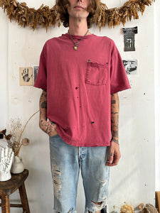 1990s Thrashed Red Pocket Tee (Boxy L/XL)