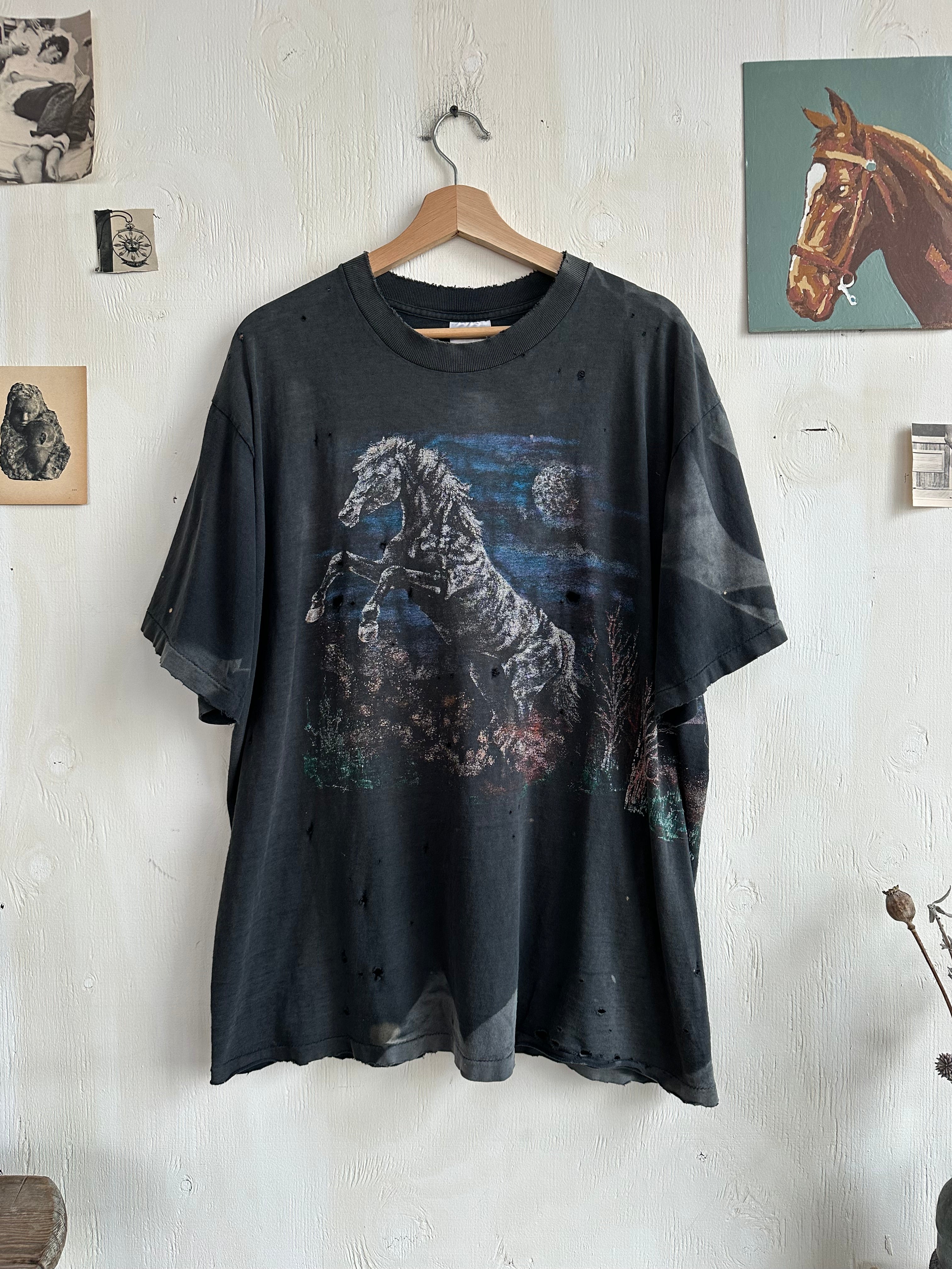 1990s Thrashed and Sunfaded Horse Tee (Boxy XL)