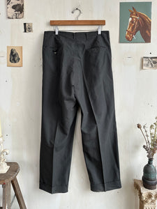 1950s/1960s Drop Belt Baggy Pleated Trouser (33/29)