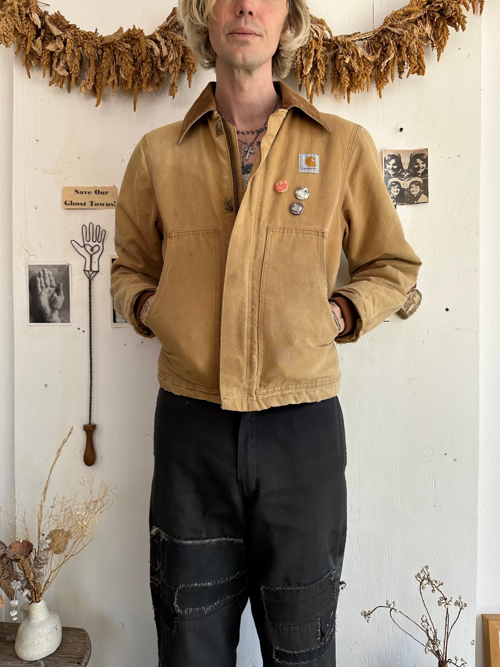 1980s Thrashed Carhartt Jacket W/ Pins