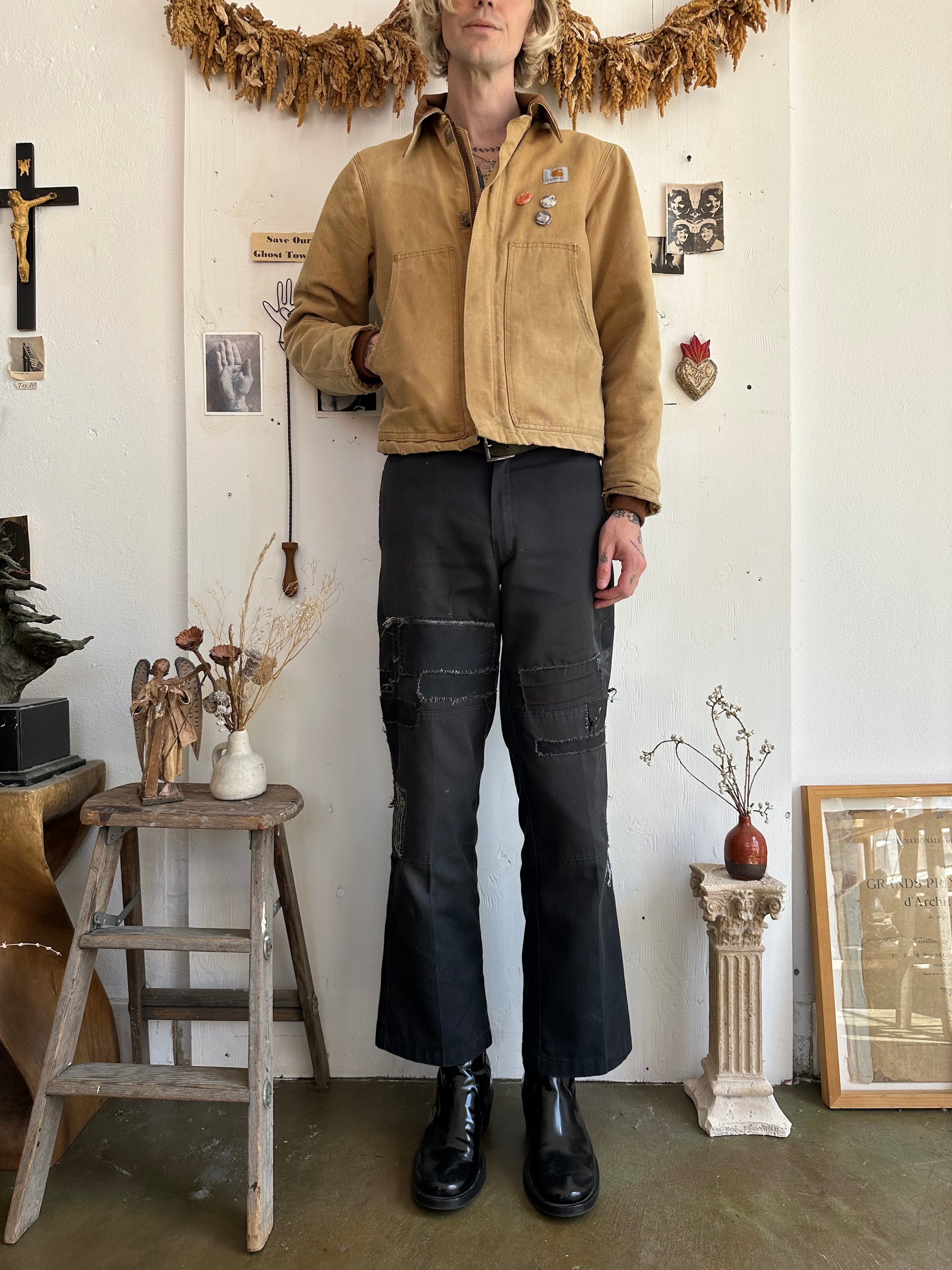 1980s Thrashed Carhartt Jacket W/ Pins