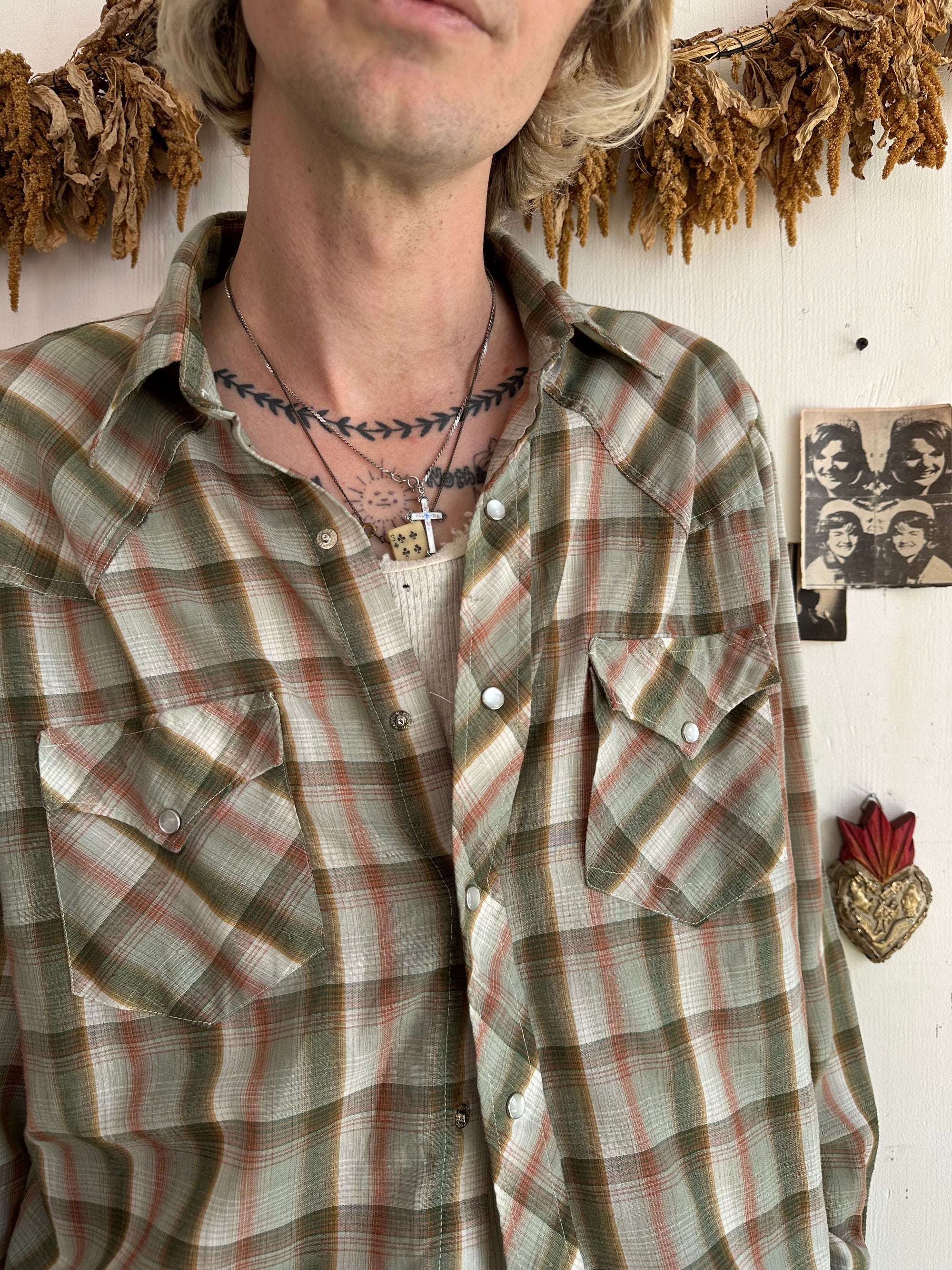 1970s Paper Thin Snap Button Western Shirt