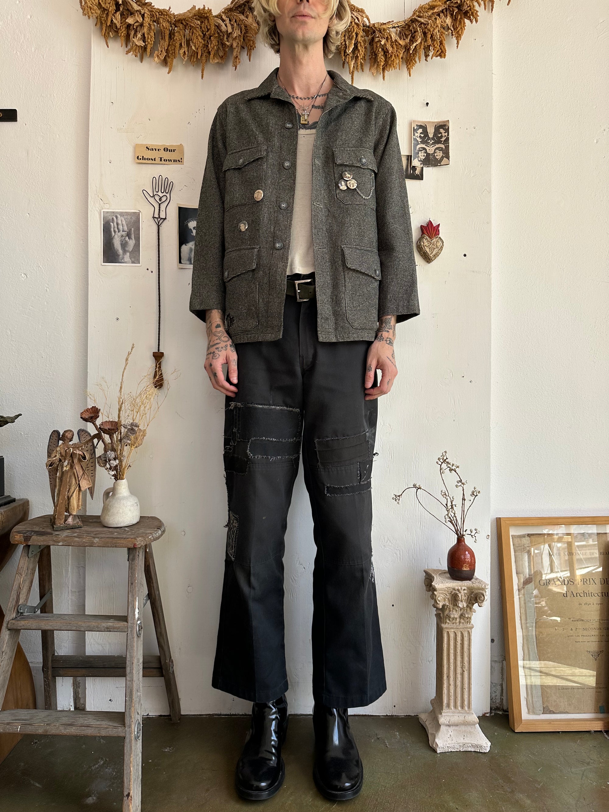 1960s Chippewa tweed overshirt W/ Pins