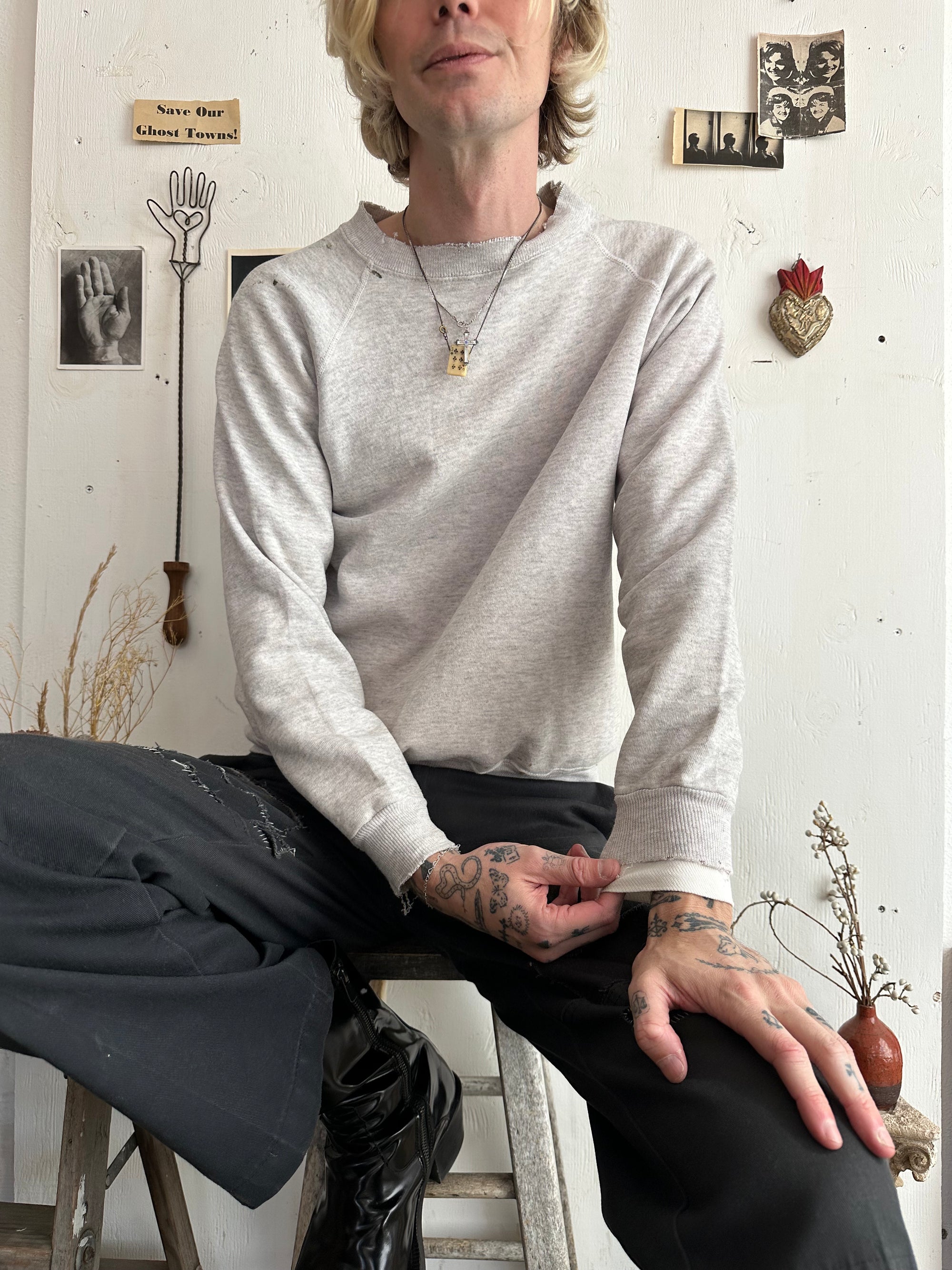 1980s Well Worn Heather Grey Sweatshirt