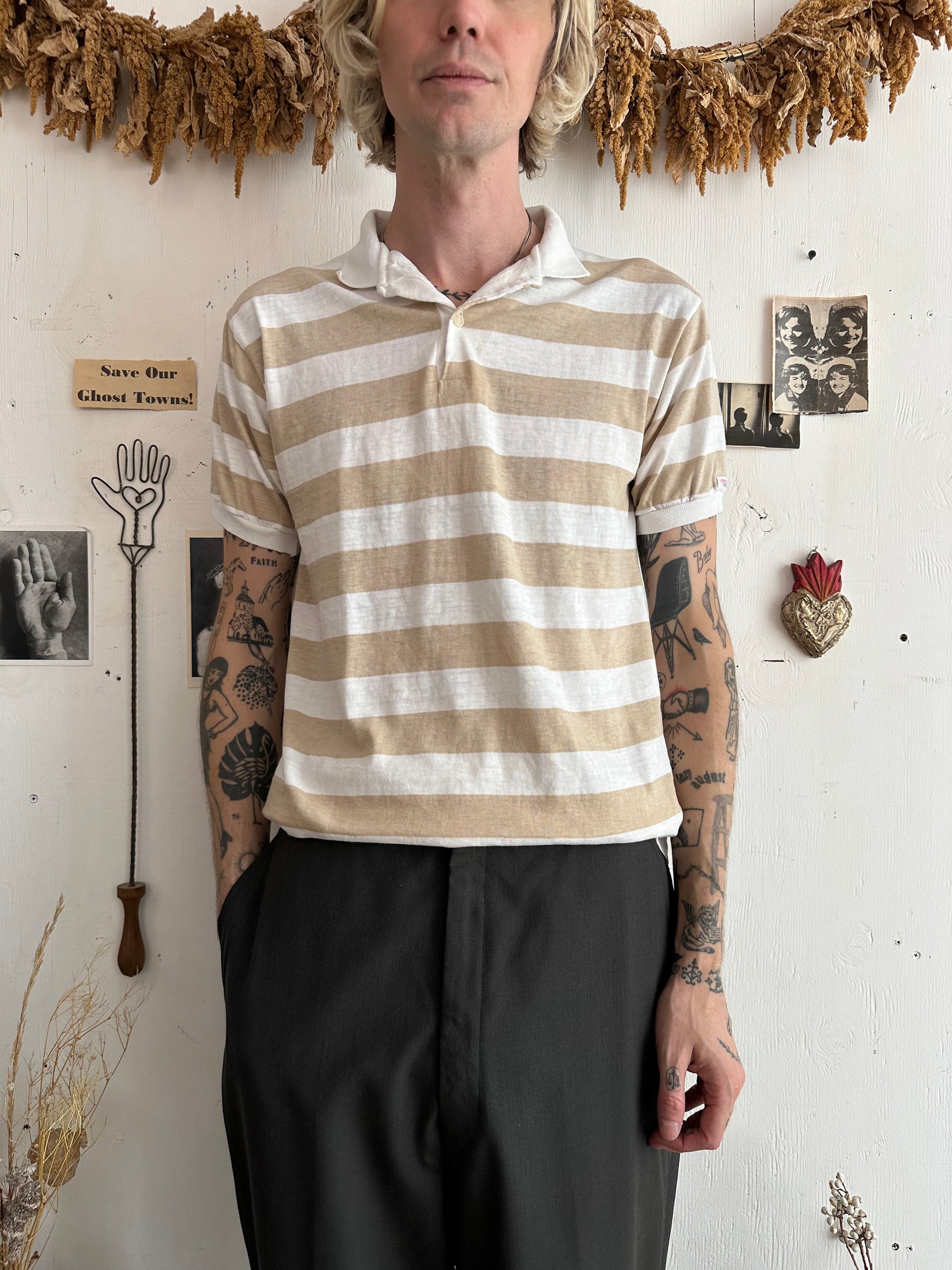 1970s Striped Polo
