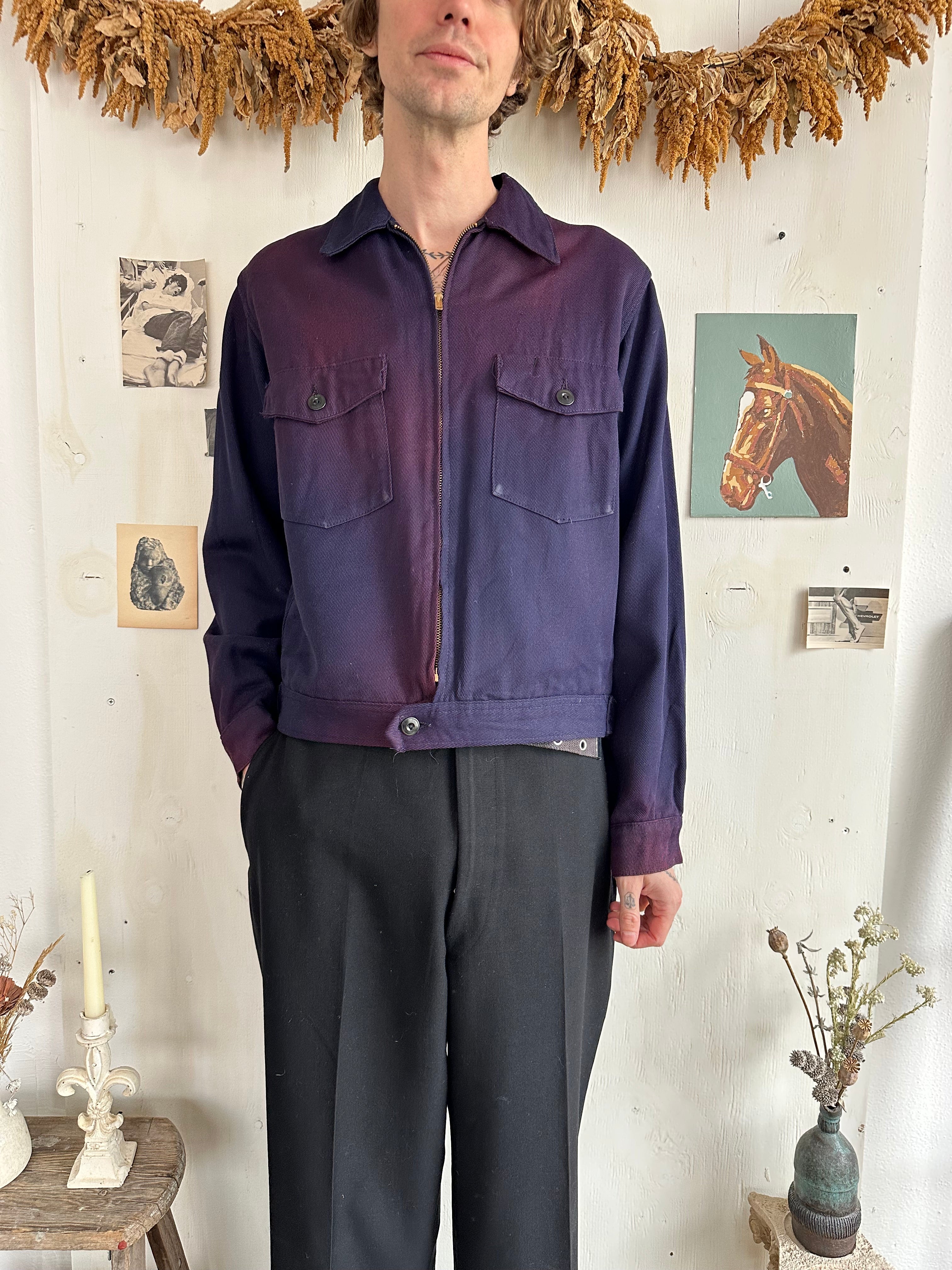 1950s Sunfaded Blanket Lined Whipcord Jacket (Boxy M/L)