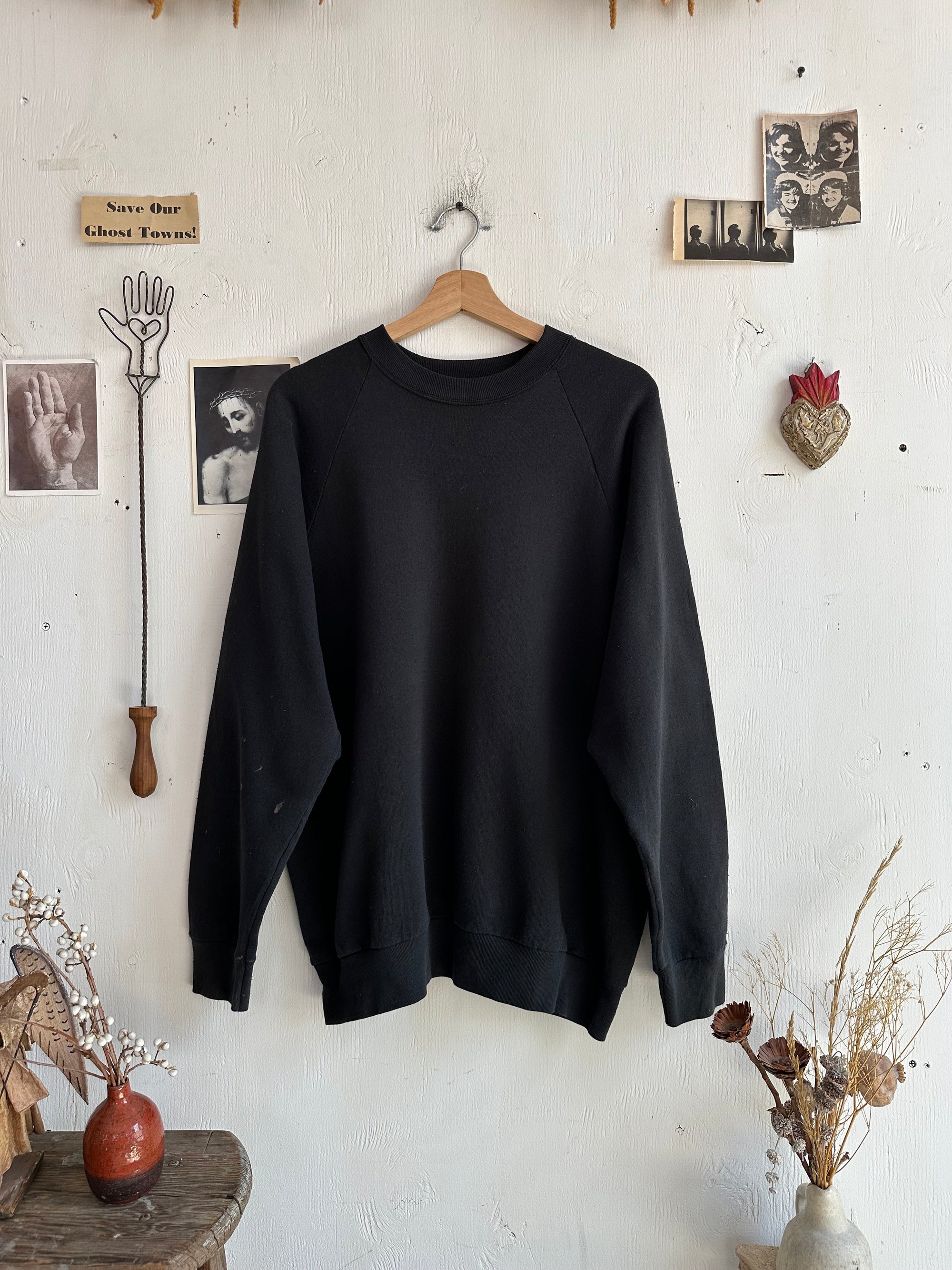 1980s Well Worn Black Sweatshirt