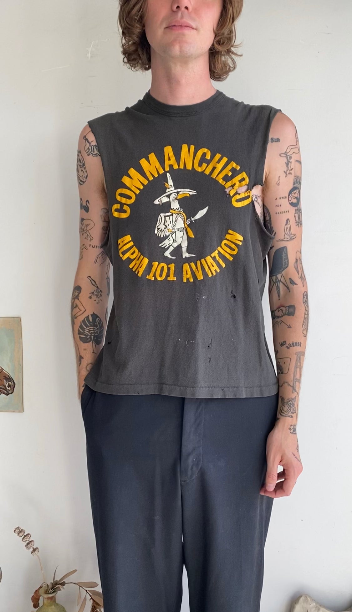 1980s Thrashed Commanchero Muscle Tee (M)