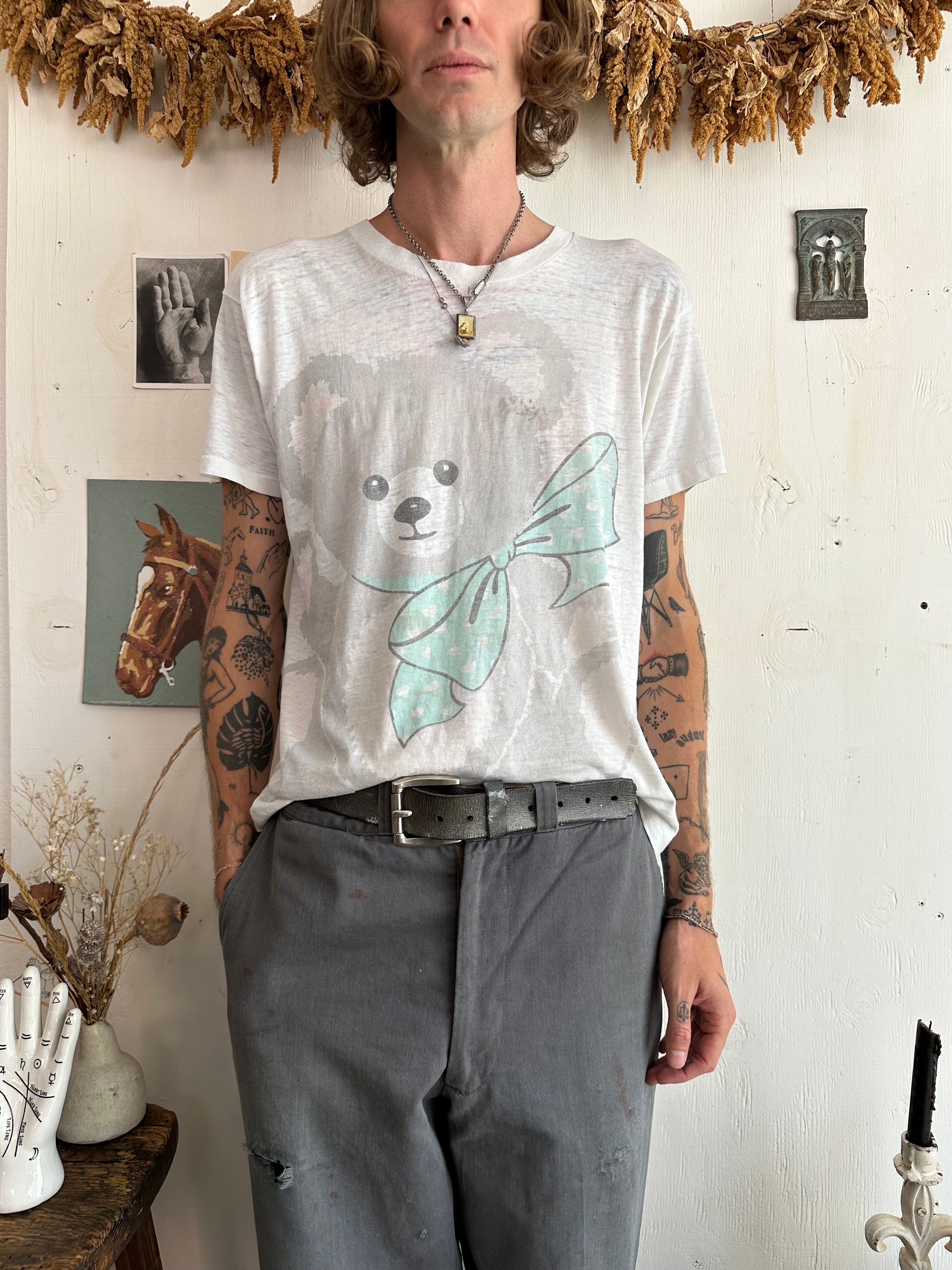 1980s Paper Thin Teddy Bear T-Shirt (Boxy L)