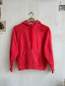 1980s Well Worn Faded Red Hoodie (S)