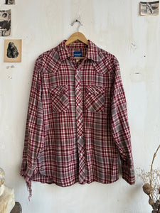 1990s Thrashed Wrangler Western Flannel Shirt (L/XL)