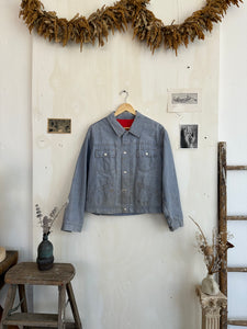 1960s Sun-Faded Insulated Snap Button Denim Work Jacket (Boxy S/M)