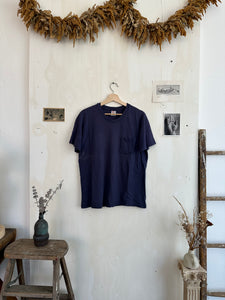 1980s Sun-Faded Navy Hanes Pocket Blank (M)
