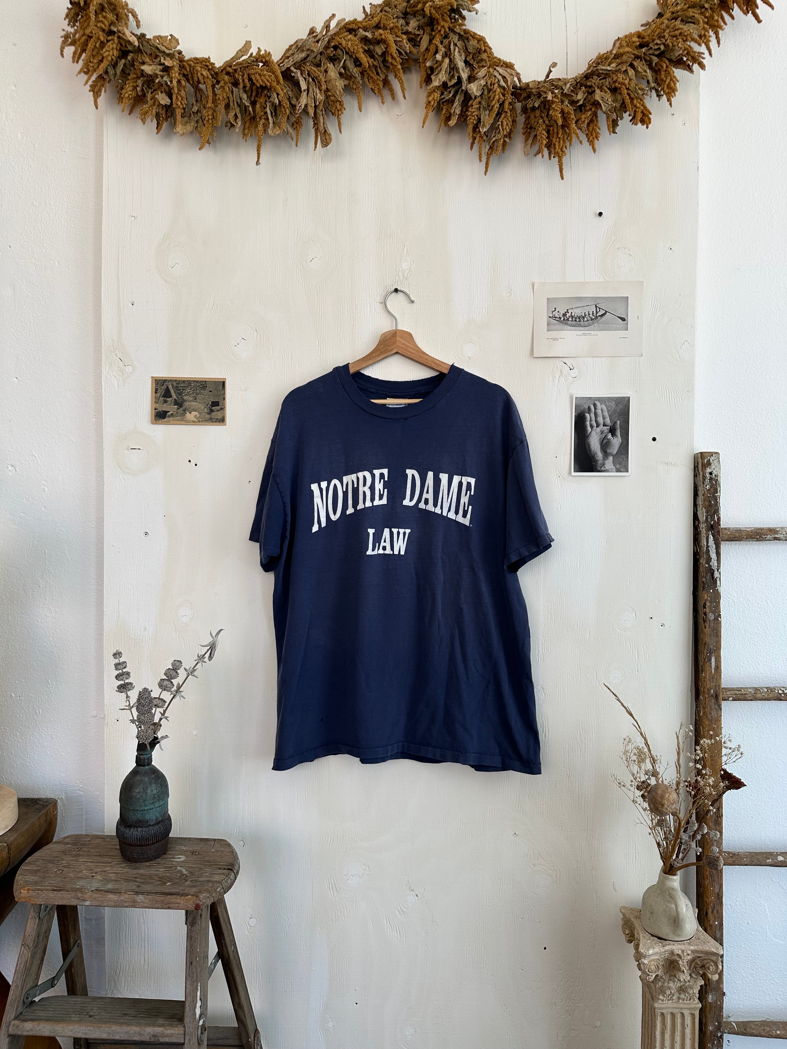 1990s Well Worn Notre Dame Law T-Shirt (L)