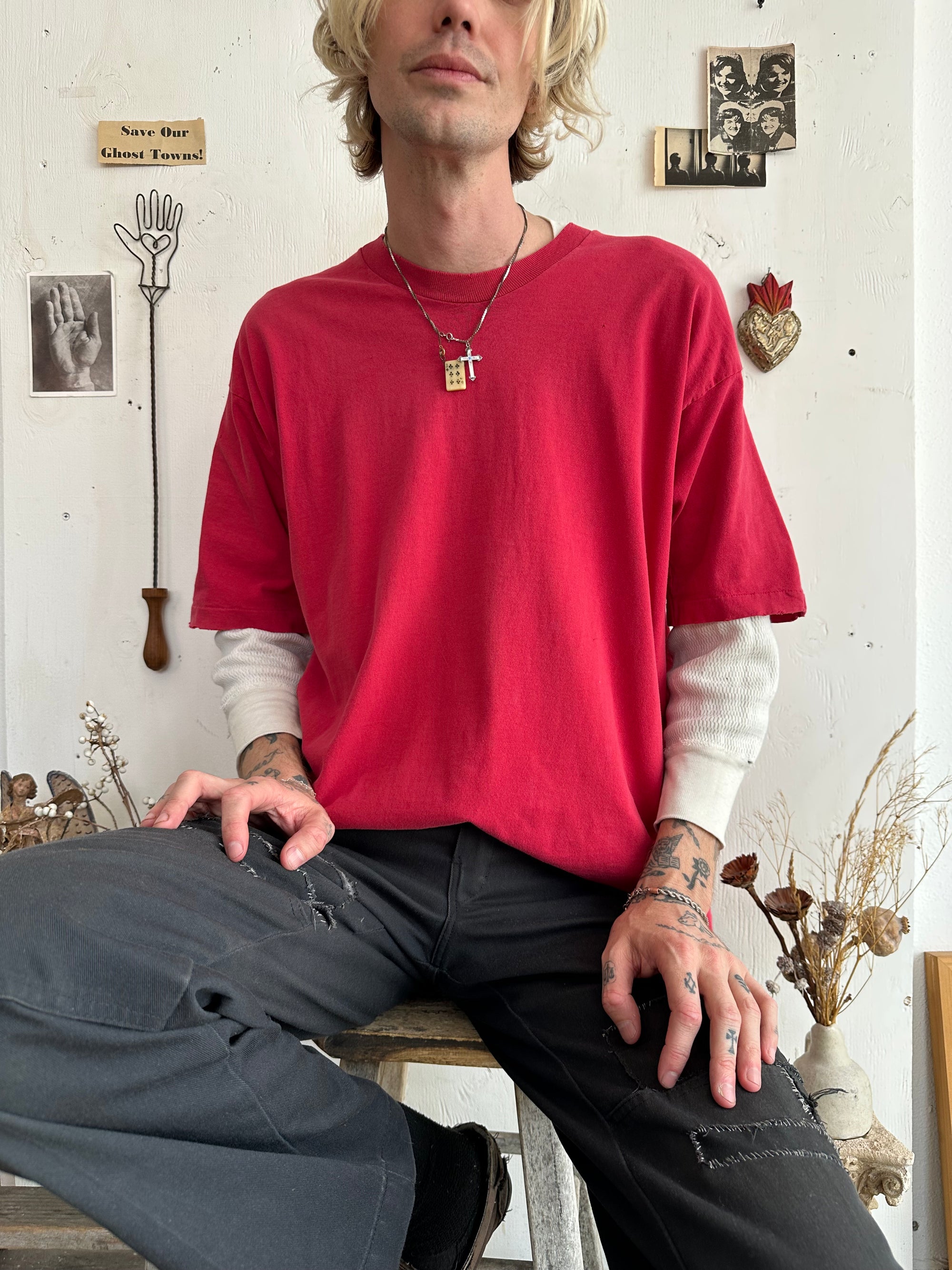 1990s Faded Red Blank