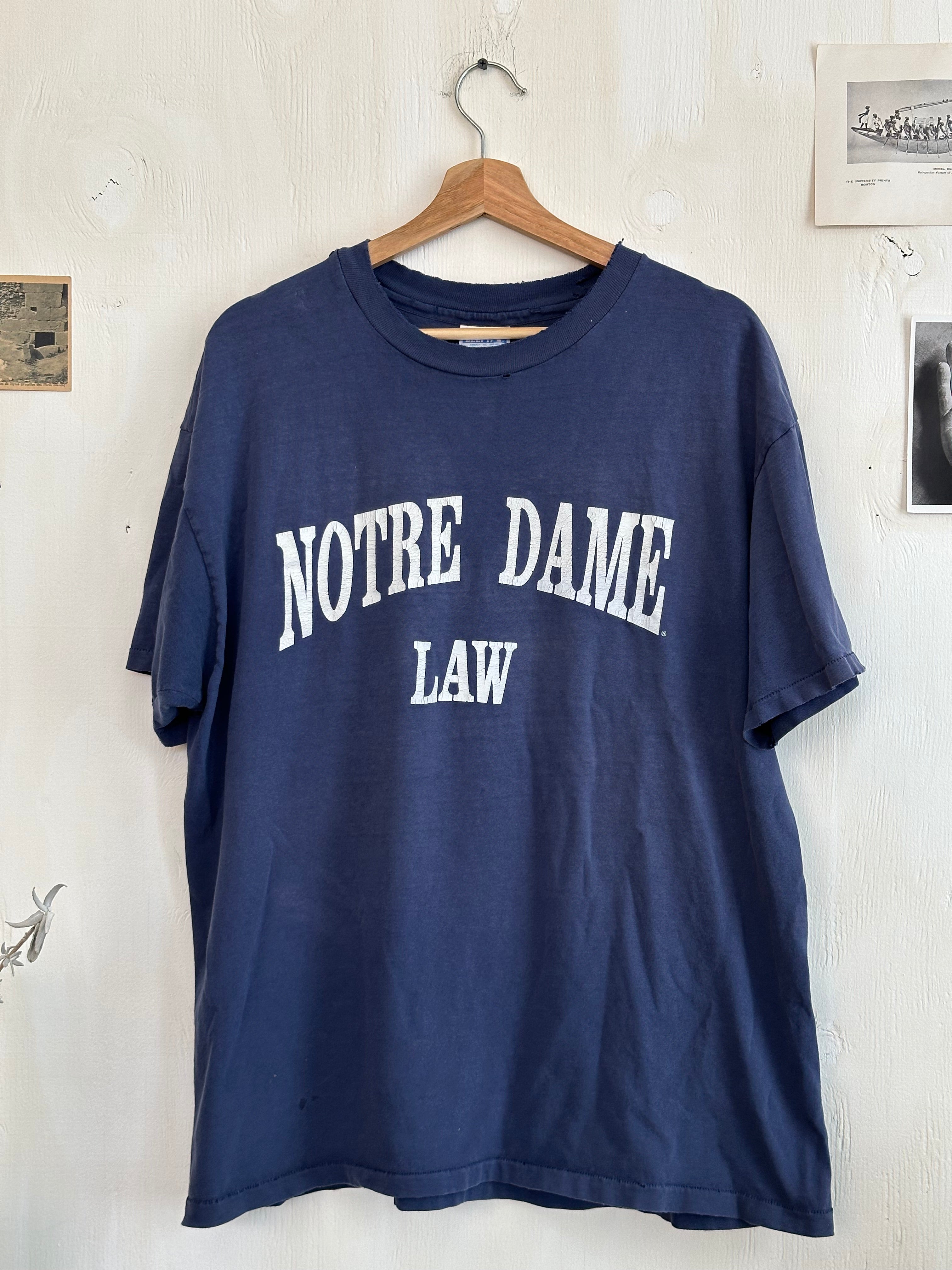 1990s Well Worn Notre Dame Law T-Shirt (L)
