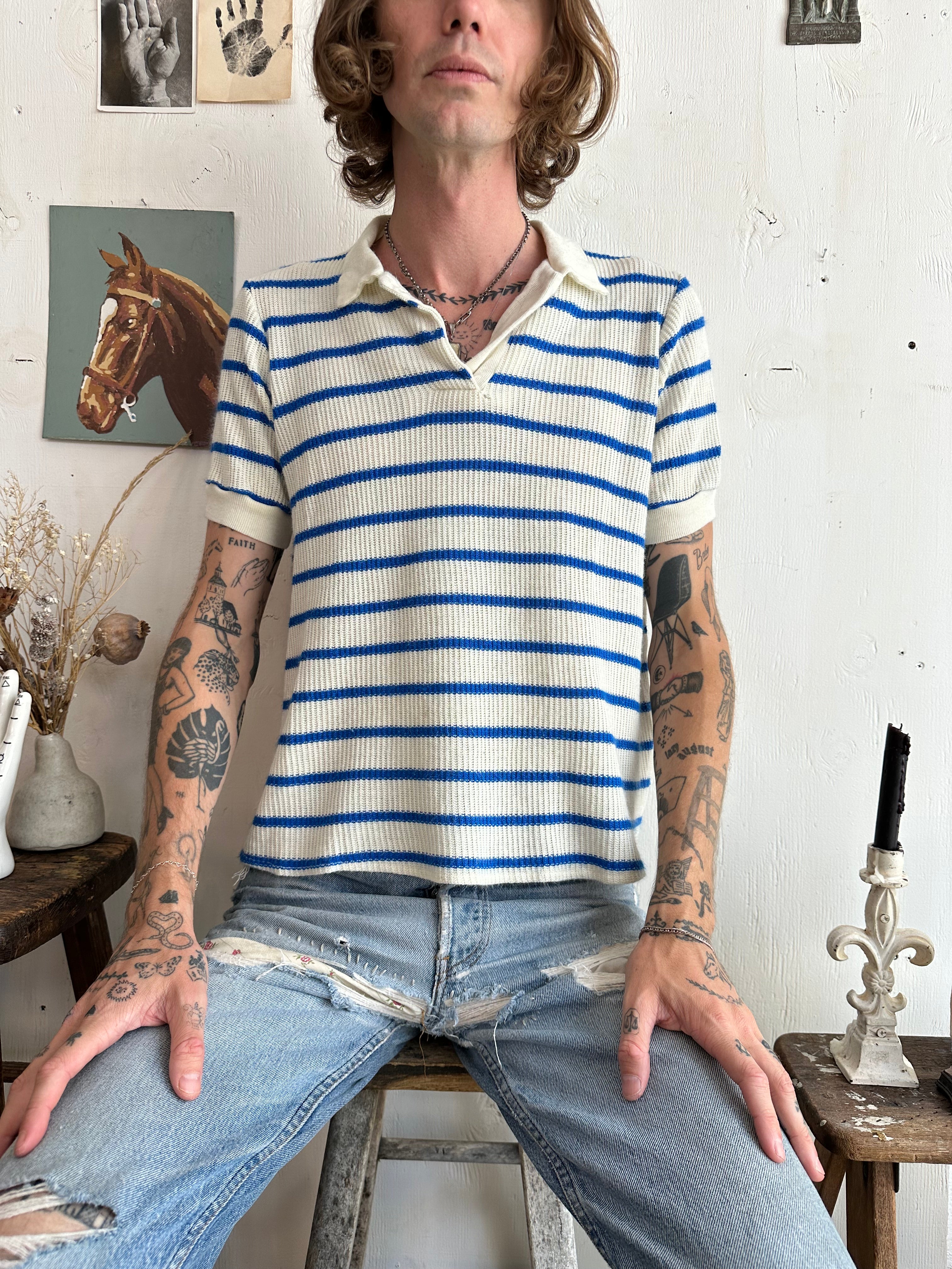 1980s Knit Polo (Boxy M)