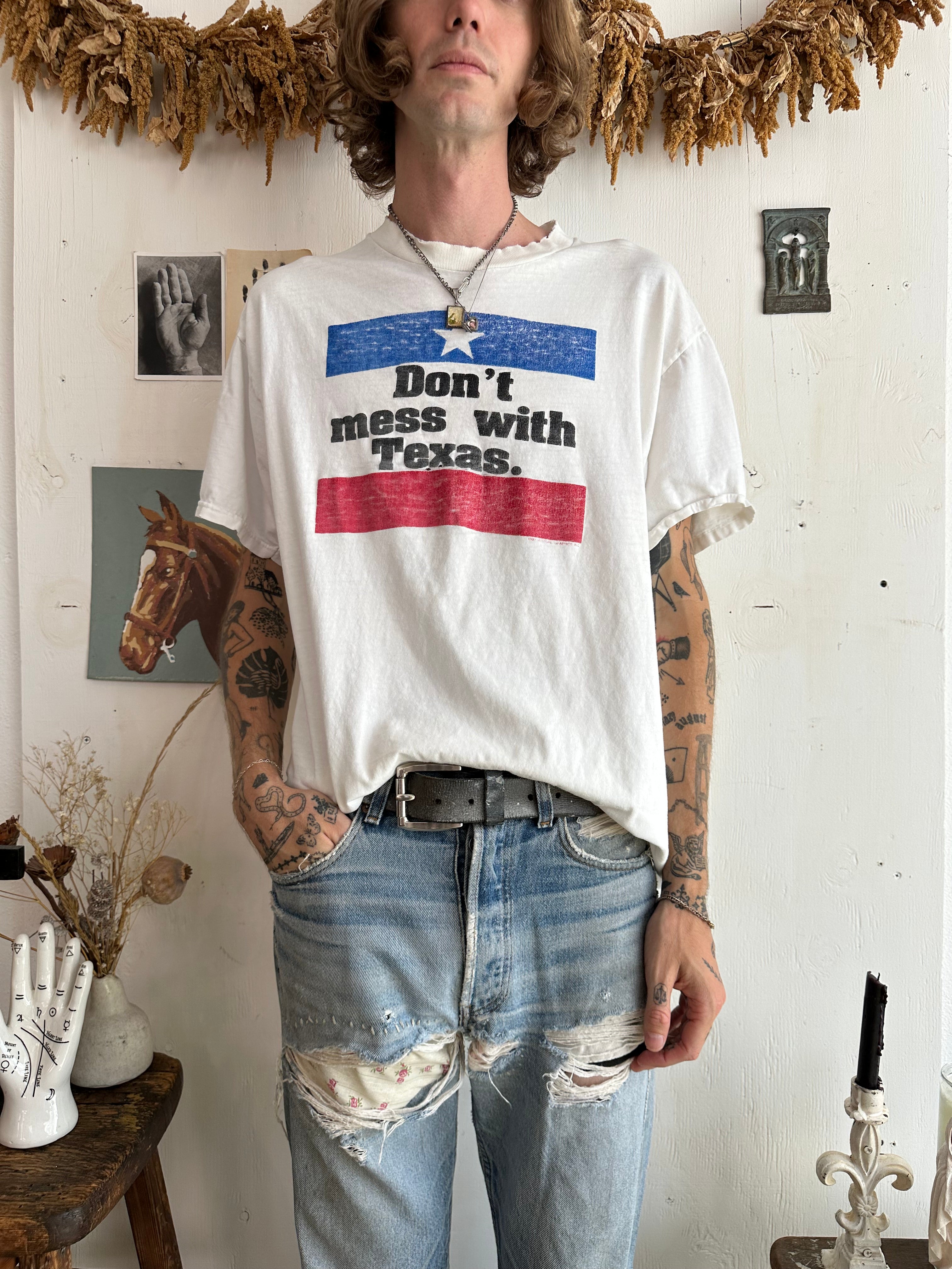 1990s Faded Don’t Mess With Texas T-Shirt (XL)