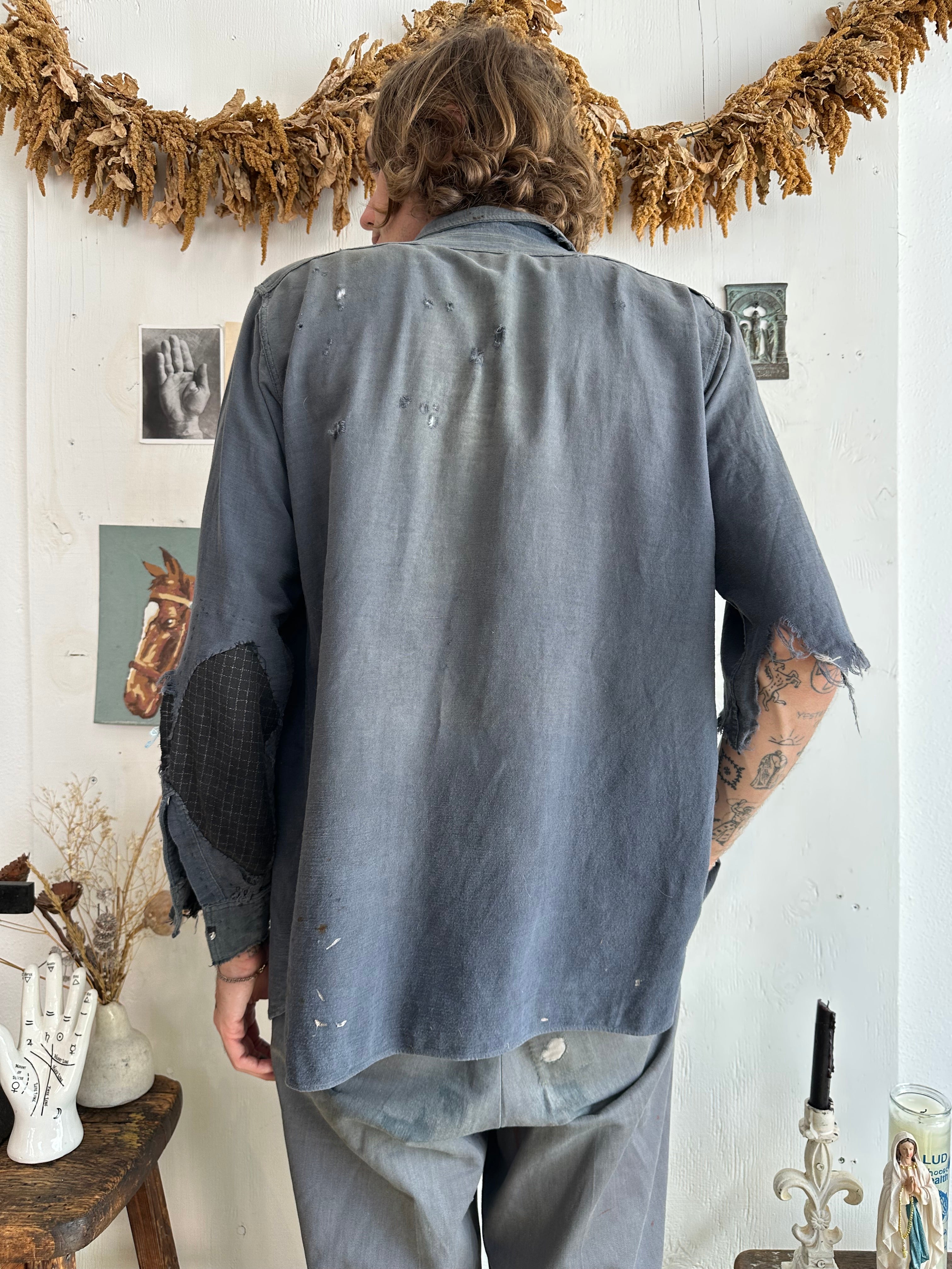 1940s Hercules Thrashed and Repaired Button Up (L/XL)