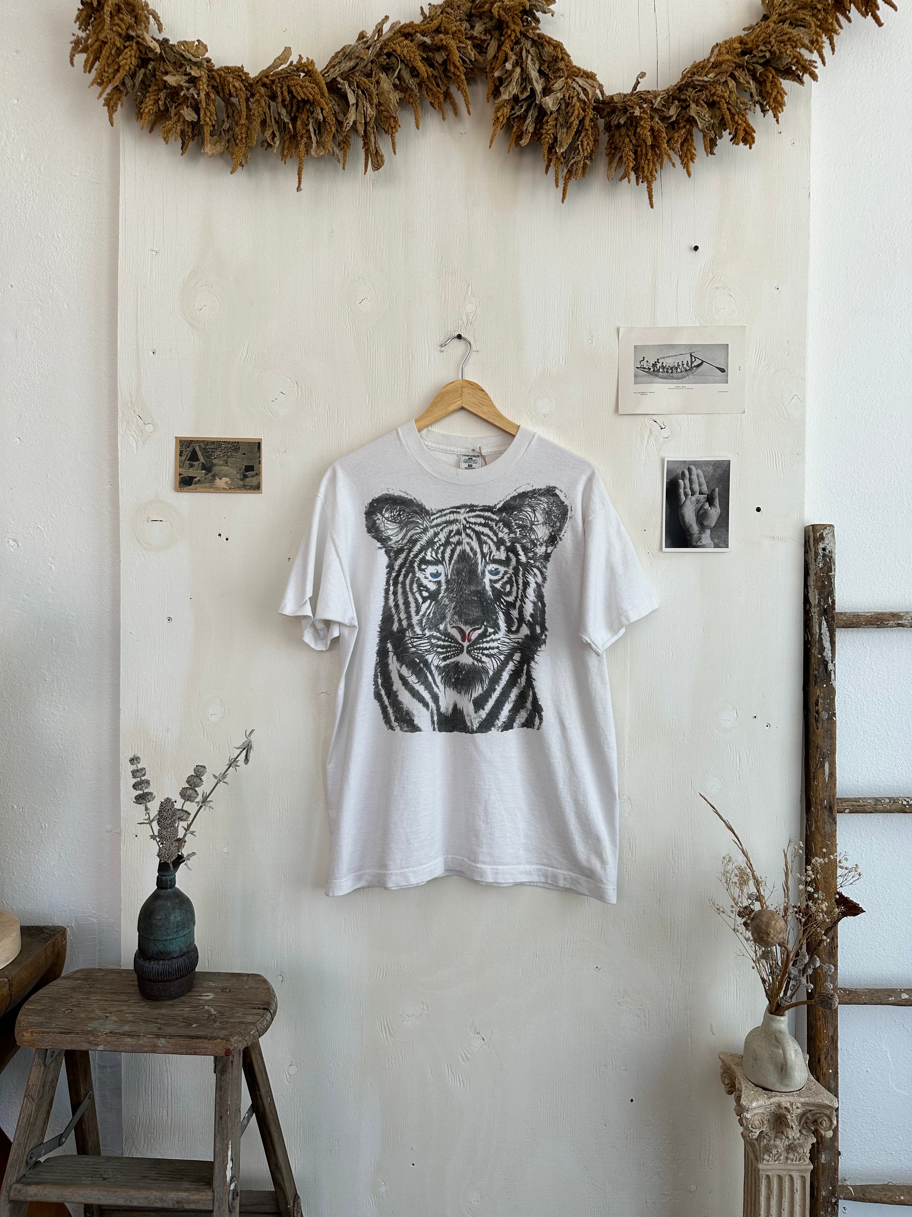 1990s White Tiger T-Shirt (XL)