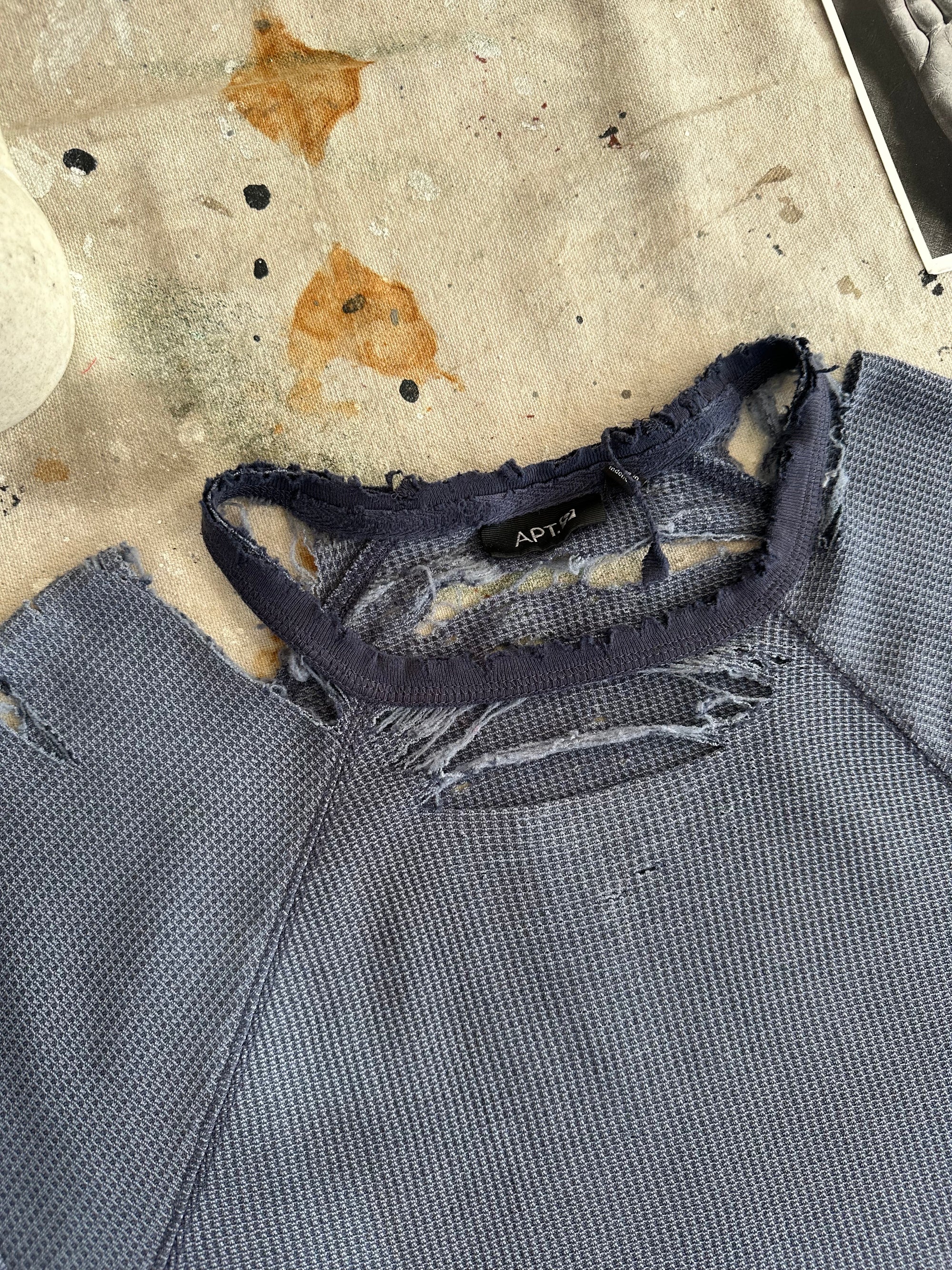 2000s Thrashed Slate Blue Thermal
