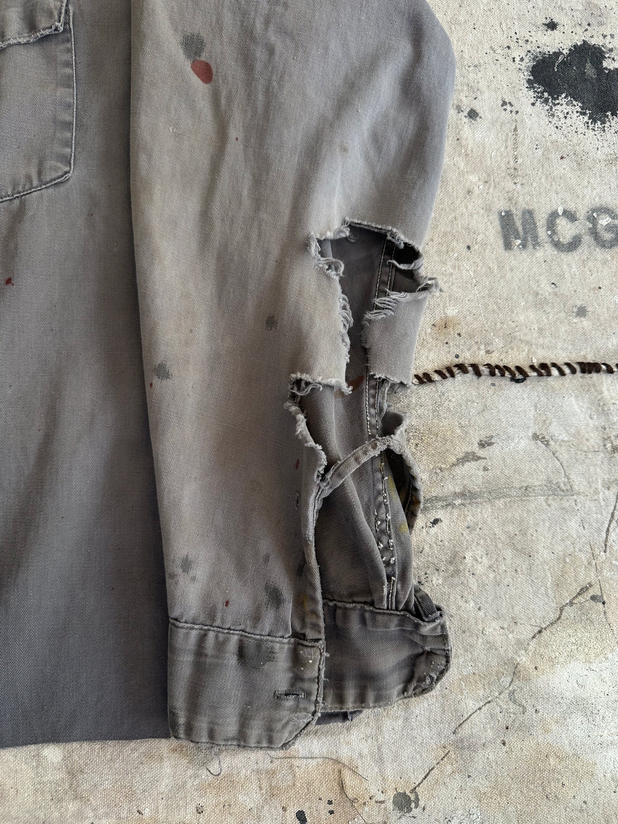 1940s Thrashed Faded Black Key Imperial Work Shirt