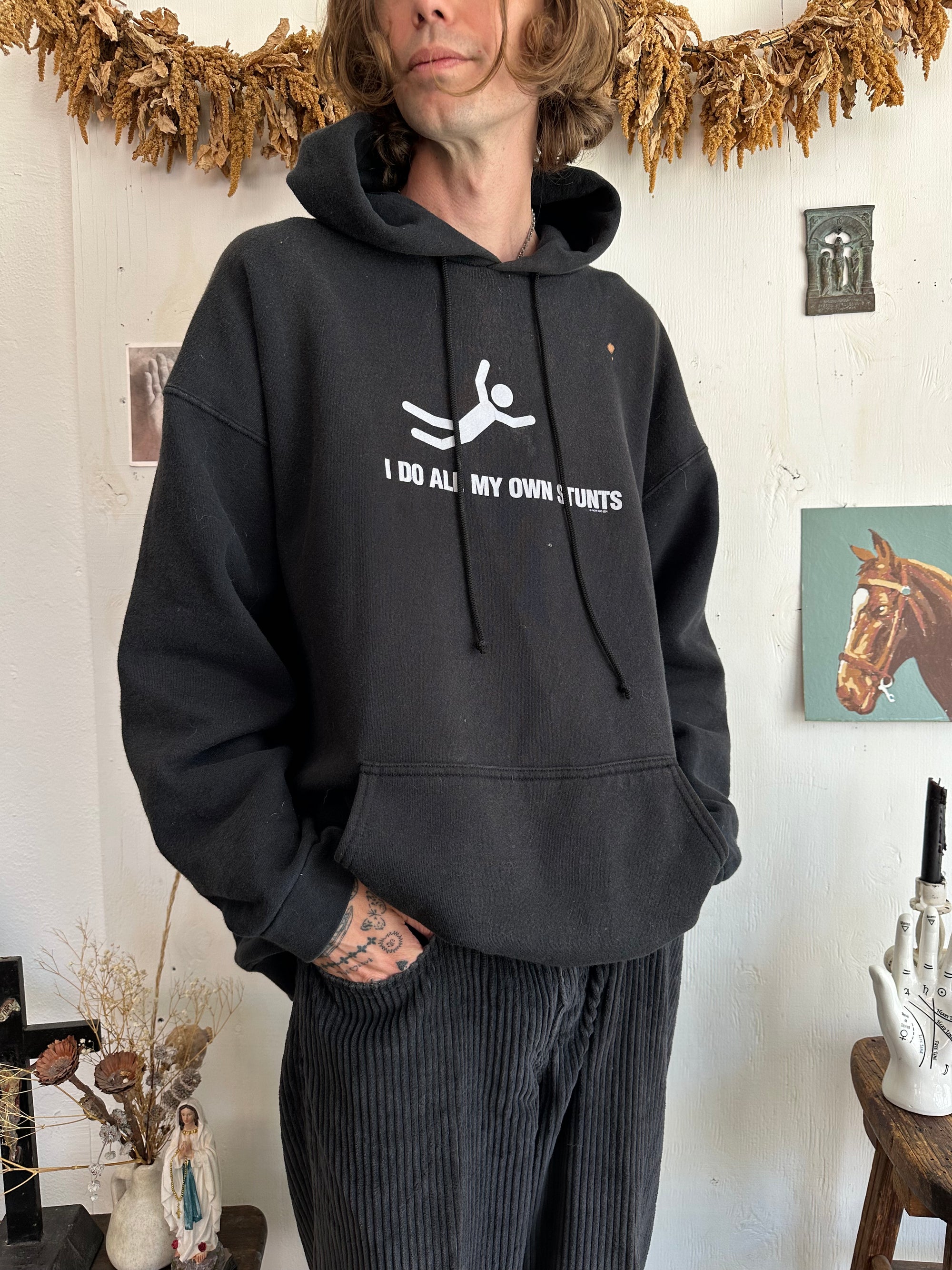 2000s I Do All My Own Stunts Hoodie (Boxy XL)