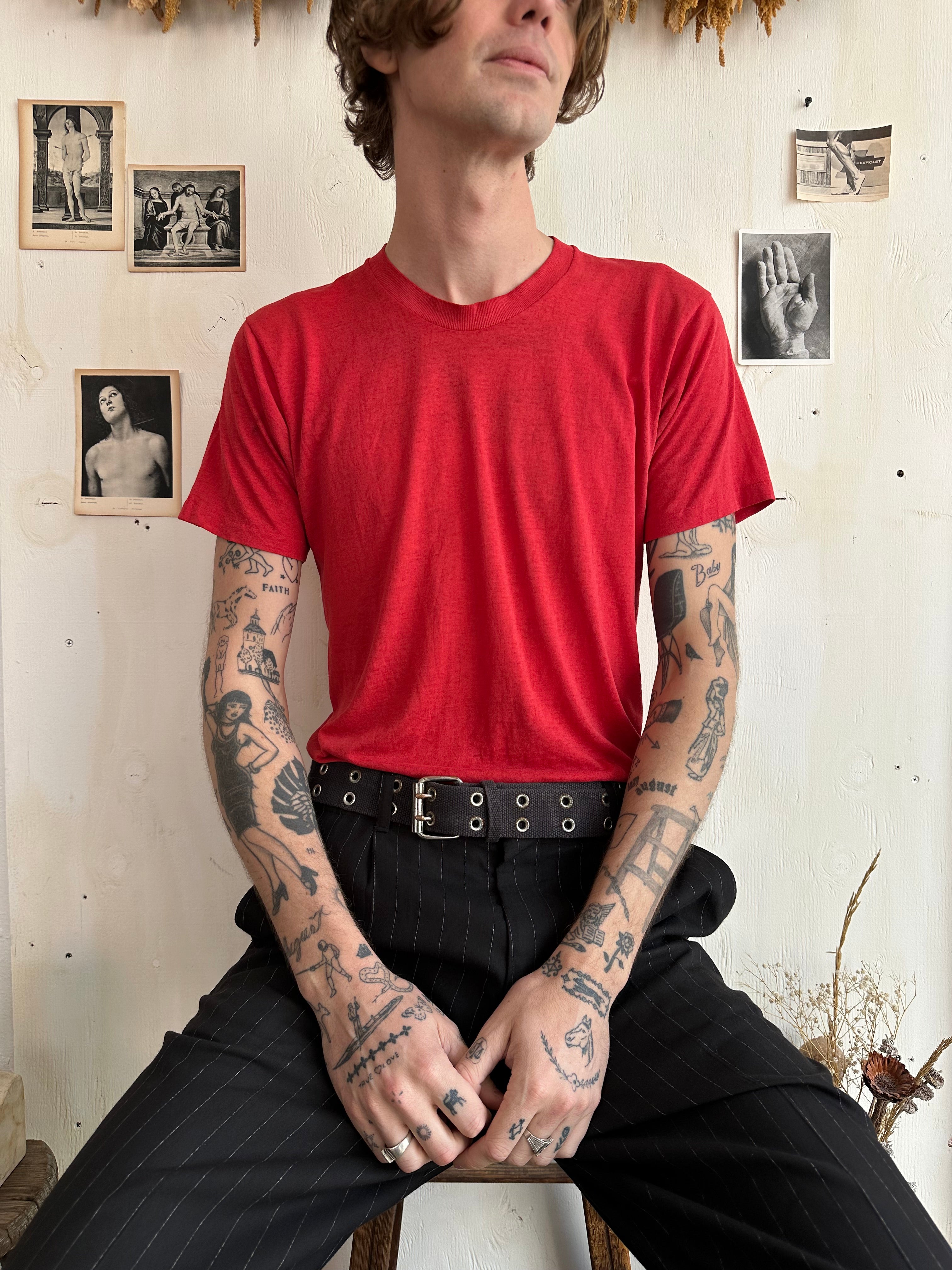 1980s Paper Thin Red Blank (M)