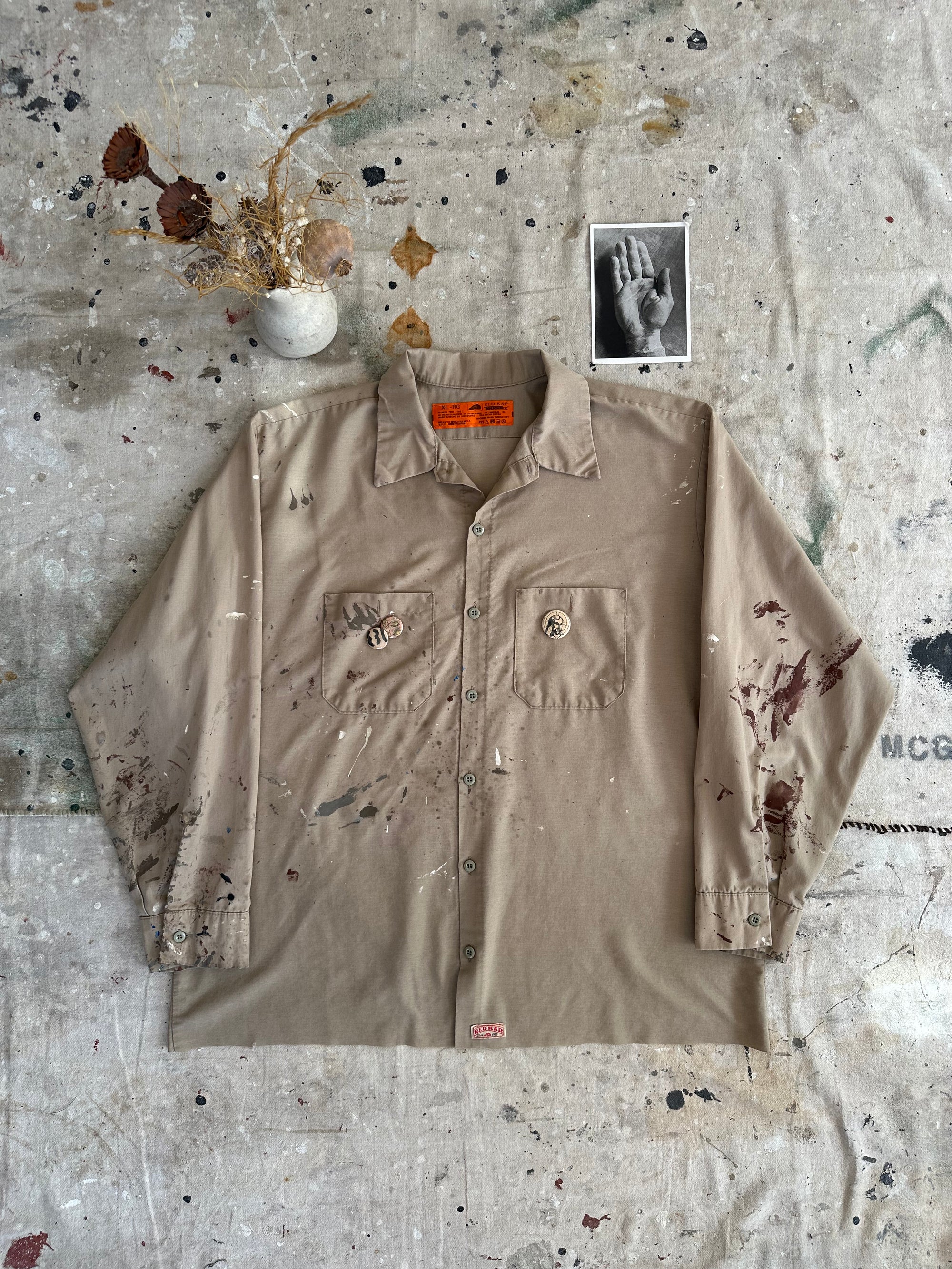1990s Painter Work Shirt W/ Pins