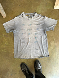 1990s Sun Faded Thrashed Fish Bone T-Shirt (M)
